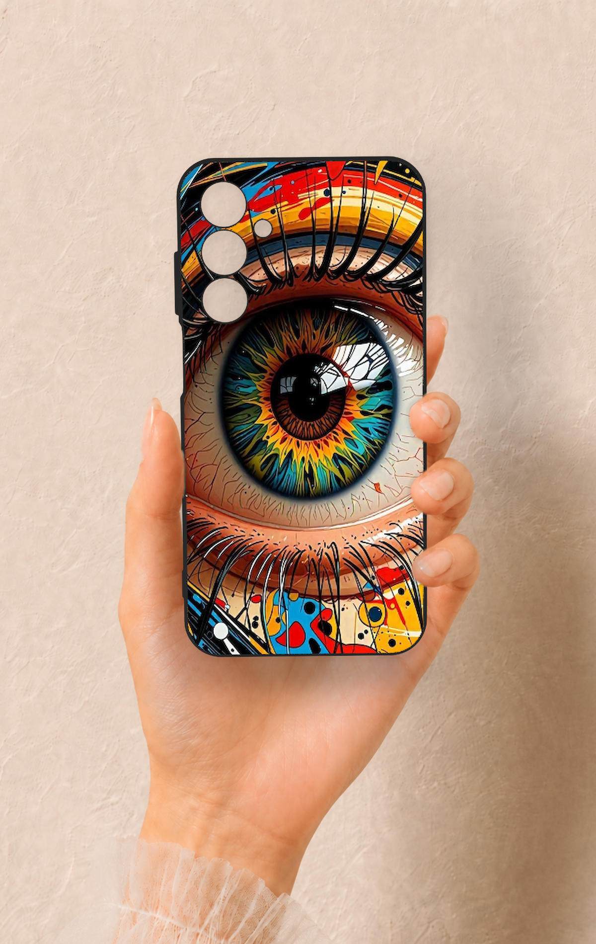 Samsung A25 Uyumlu Renkli Göz Bebeği Desenli Silikon Kılıf