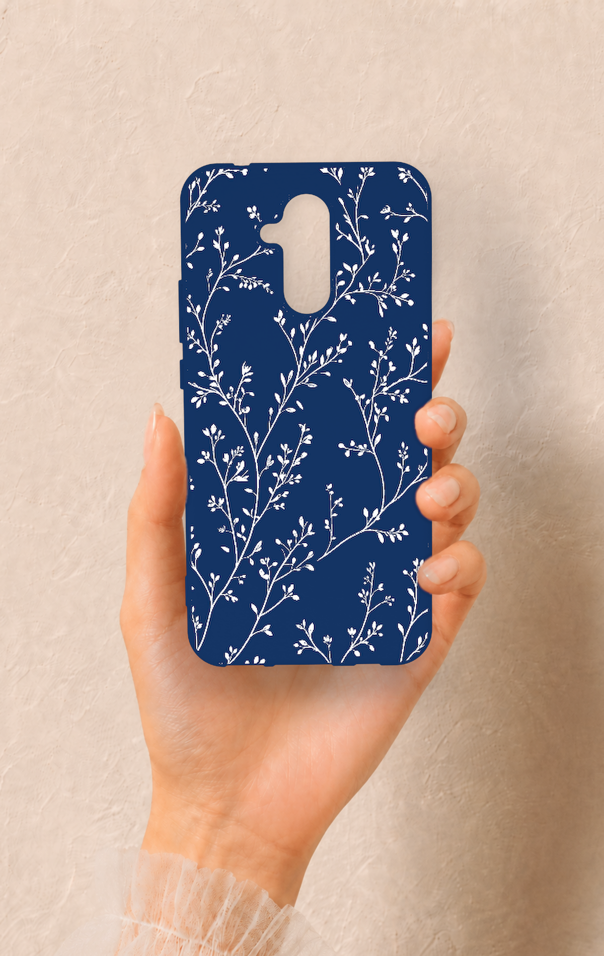 Huawei Mate 20 Lite Uyumlu İnce Yaprak Dalı Desenli Silikon Kılıf