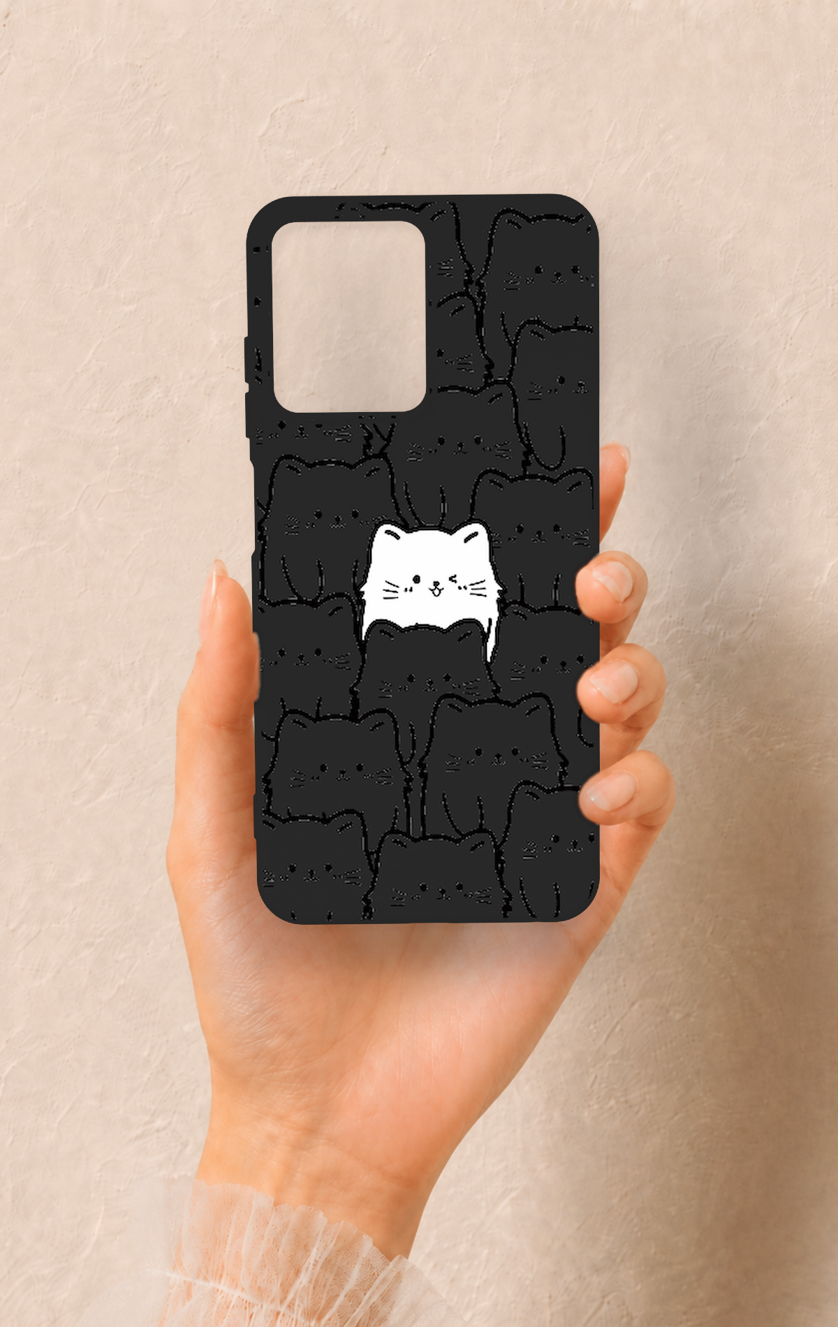 Casper Via M40 Uyumlu Many Cats Desenli Silikon Kılıf