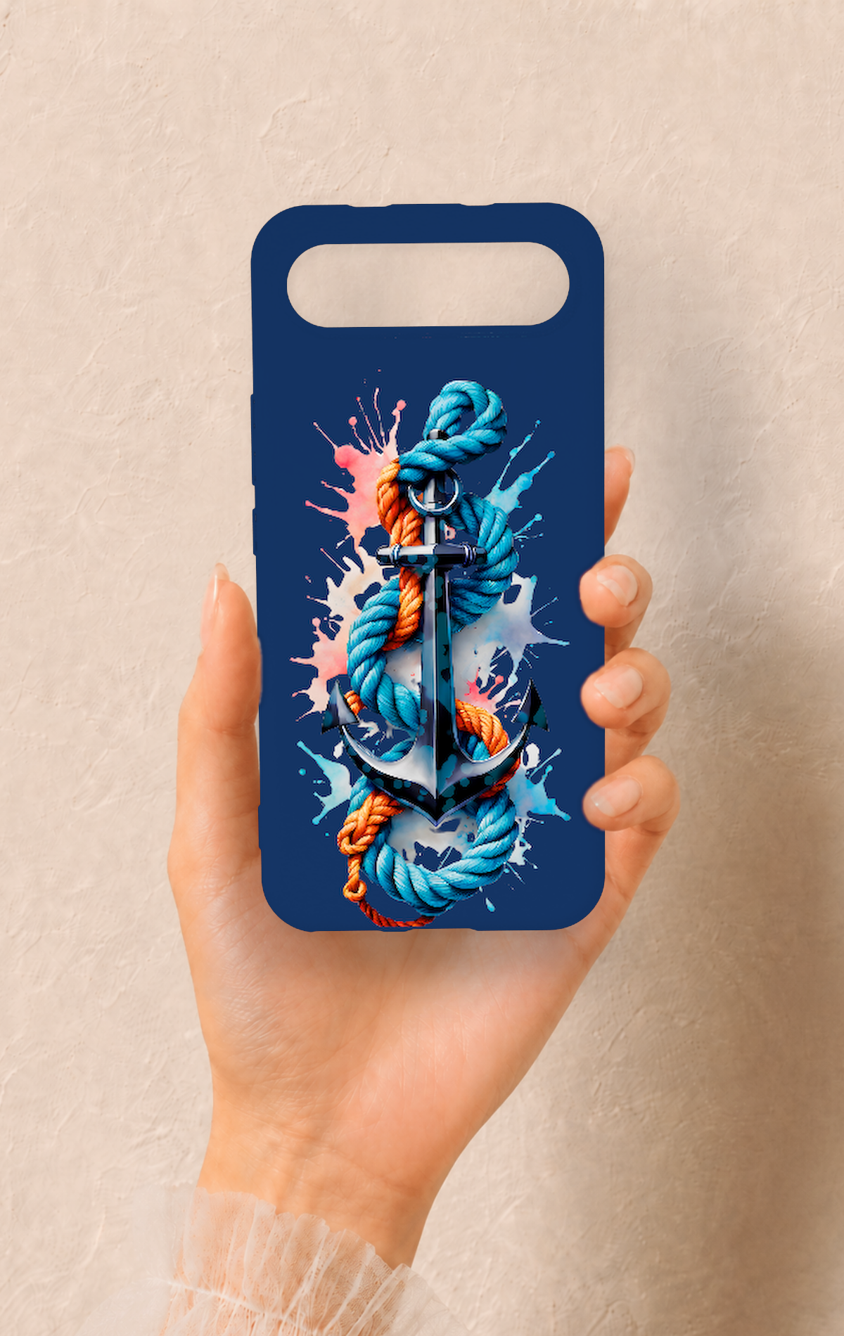 Tecno Spark Slim Uyumlu Anchor Desenli Silikon Kılıf