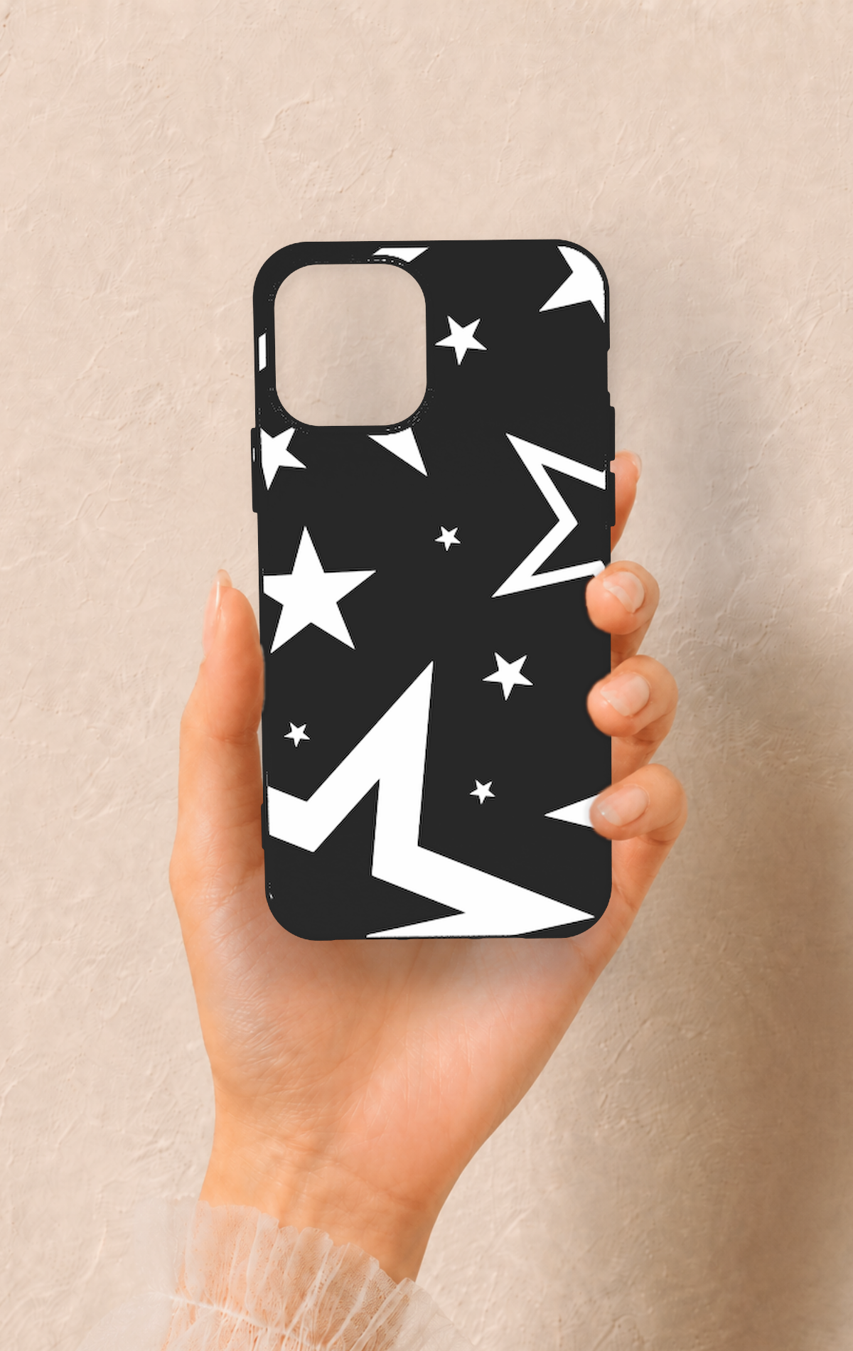iPhone 12-12PRO Uyumlu Siyah Mega Star Desenli Silikon Kılıf