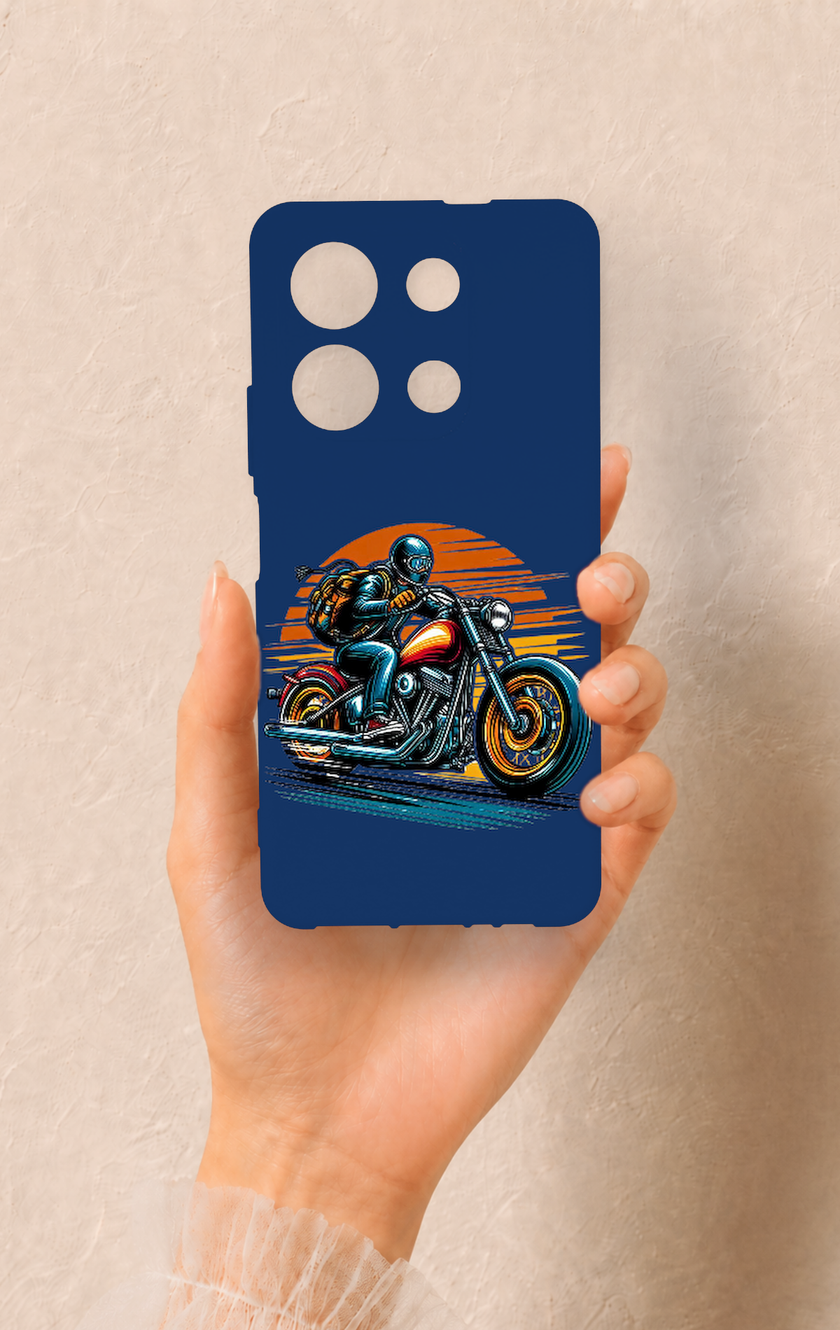 İnfinix Note 30 Uyumlu Moto Rider Desenli Silikon Kılıf