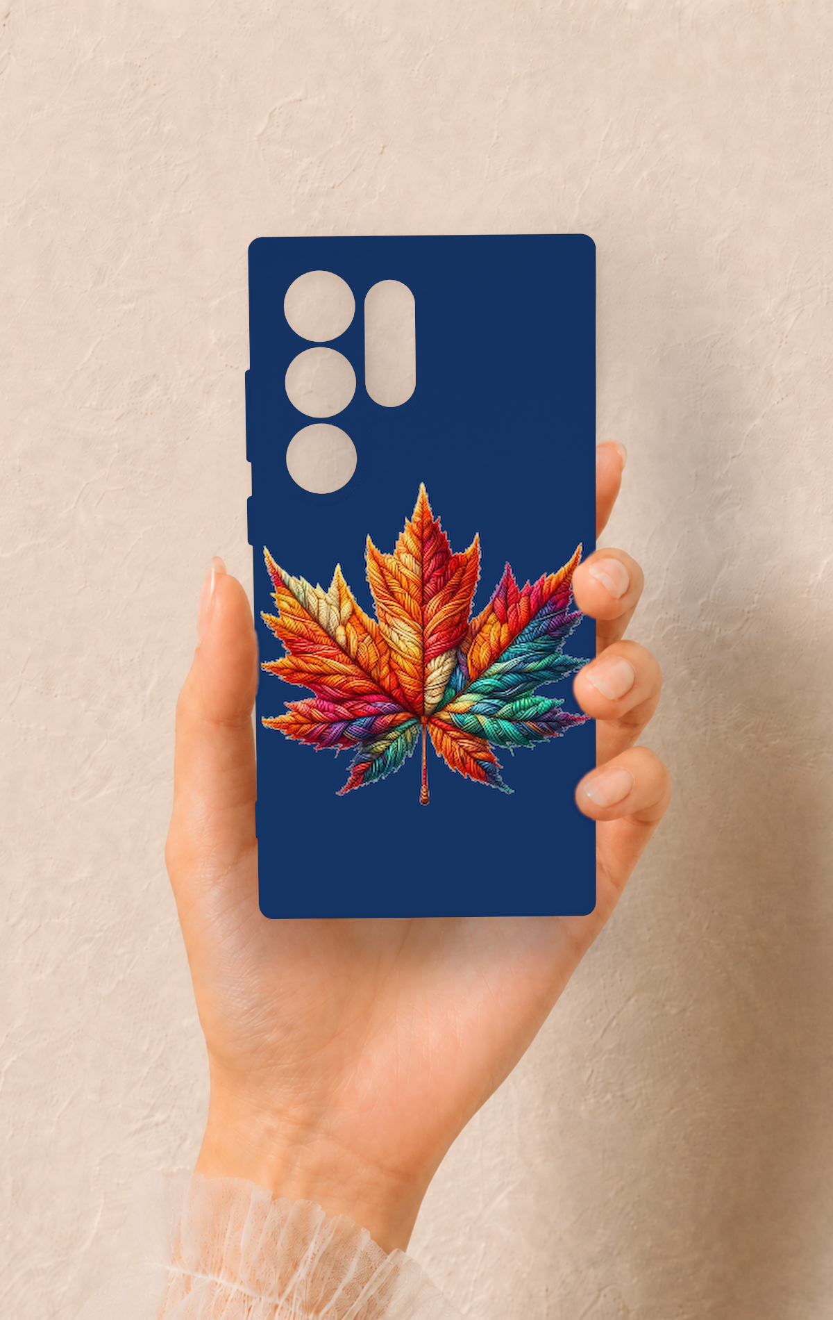 Samsung S24 Ultra Uyumlu Renkli Yaprak Desenli Silikon Kılıf