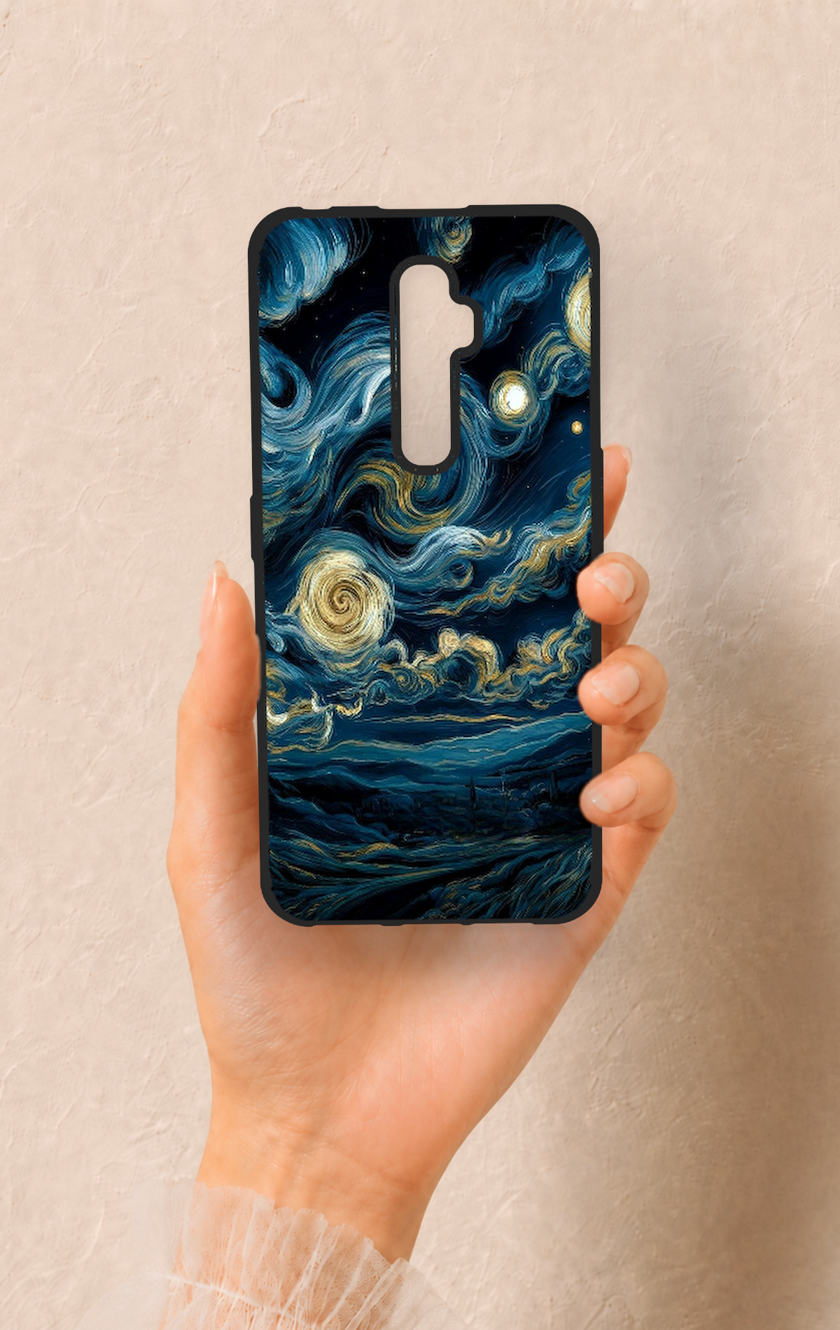 Oppo Reno 2Z Uyumlu Yıldızlı Gece Desenli Silikon Kılıf