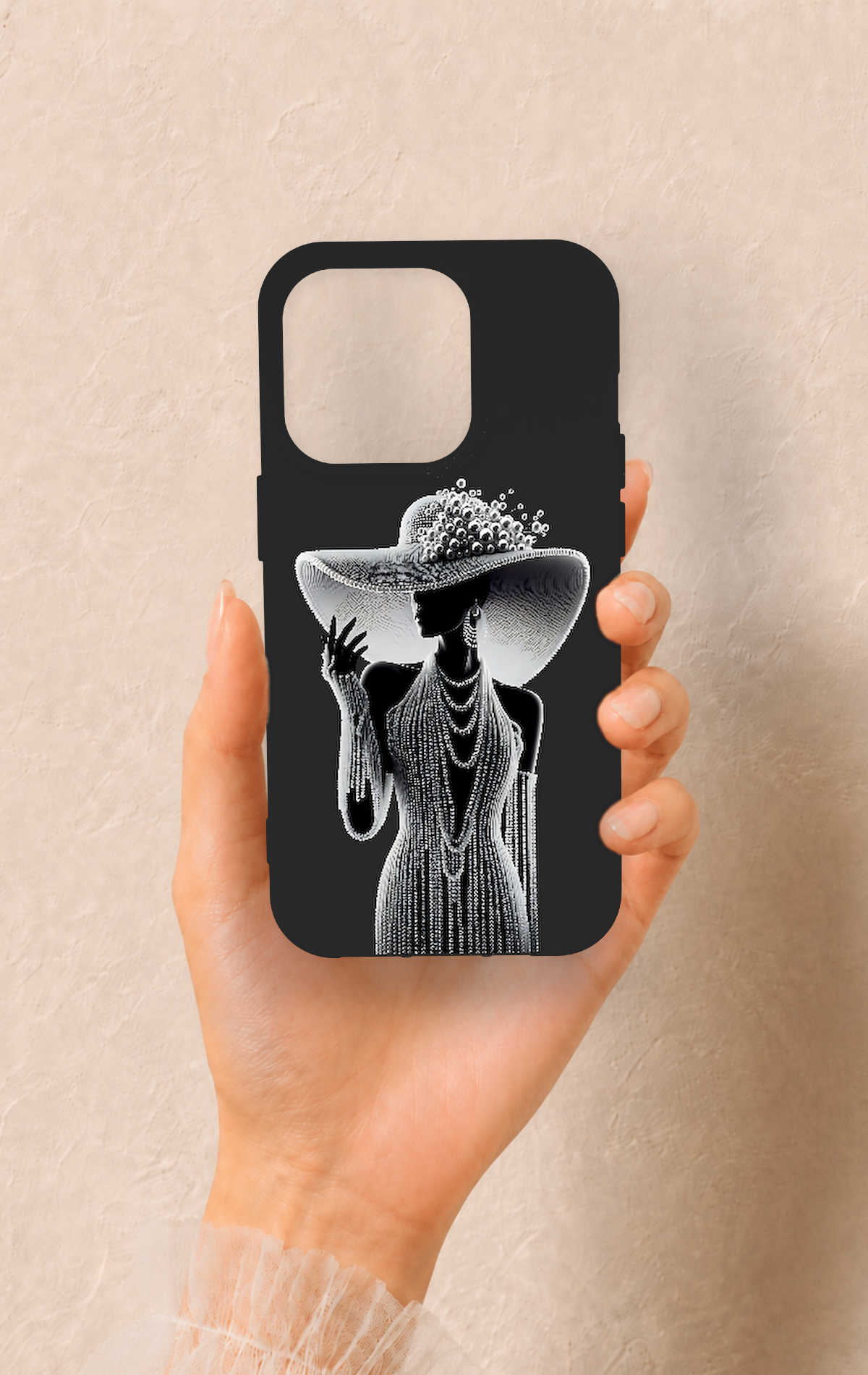 iPhone 14 Pro Uyumlu Lady Desenli Silikon Kılıf