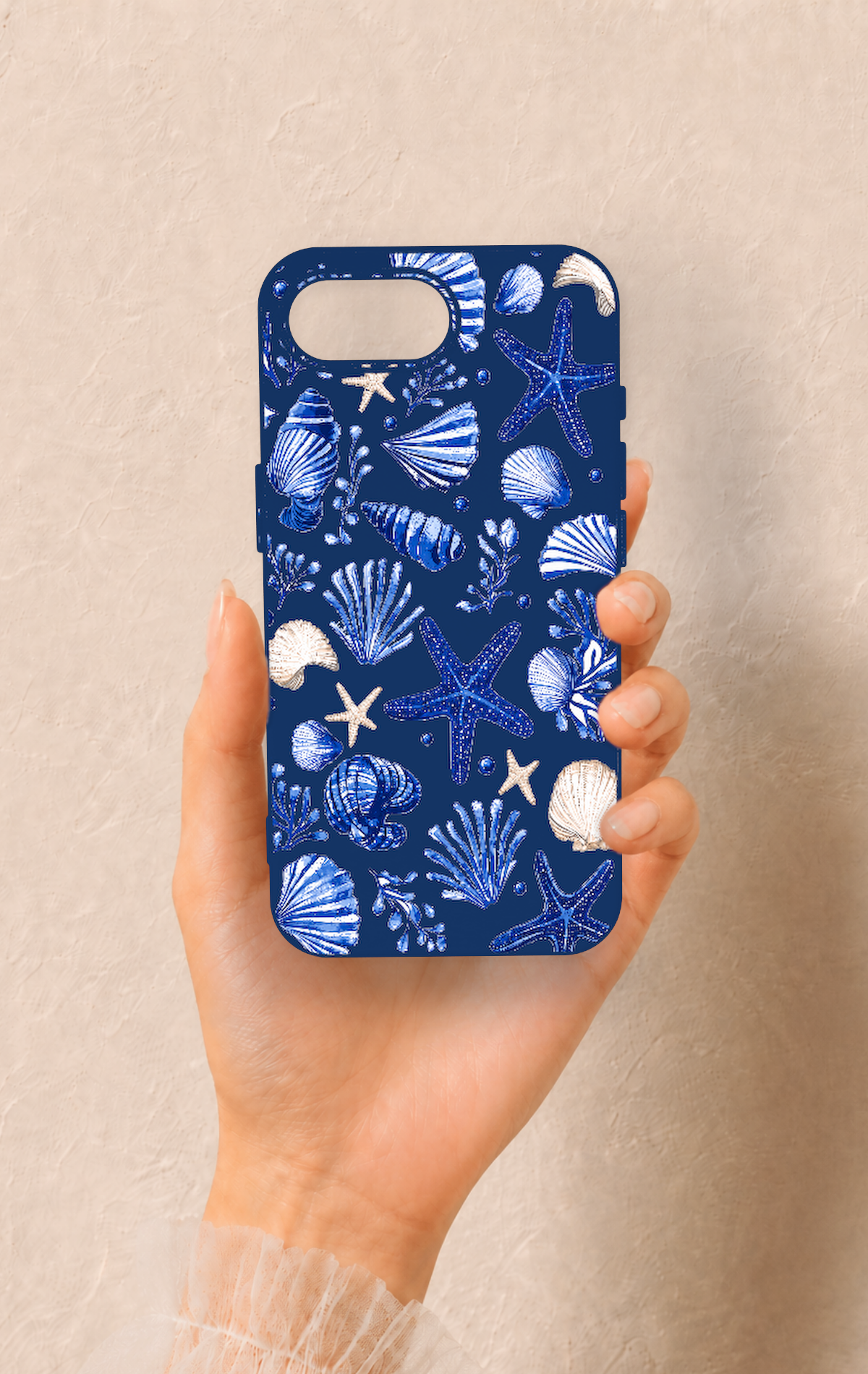 iPhone 16E Uyumlu Deniz Kabuğu Desenli Silikon Kılıf