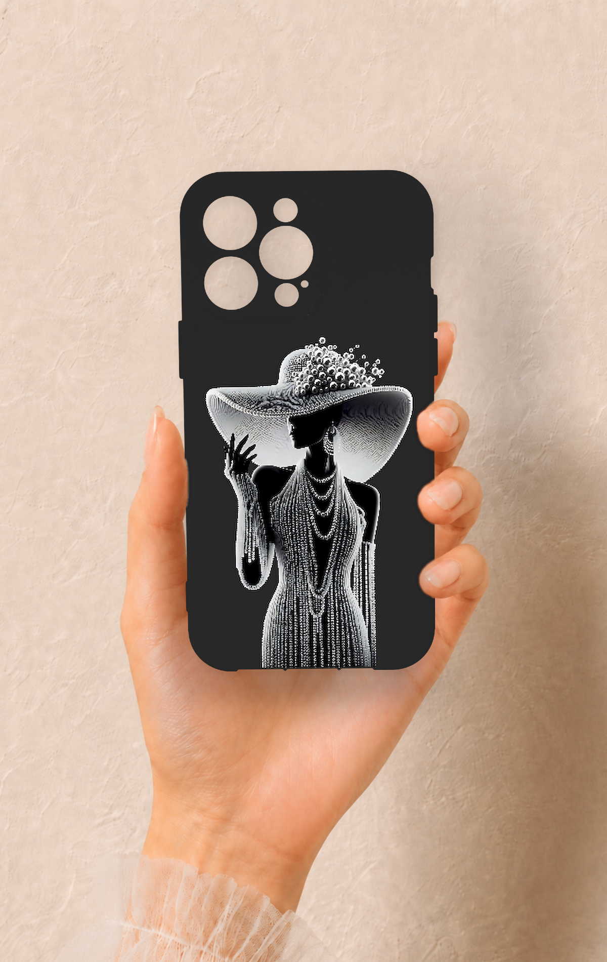iPhone 14 Pro Max Uyumlu Lady Desenli Silikon Kılıf