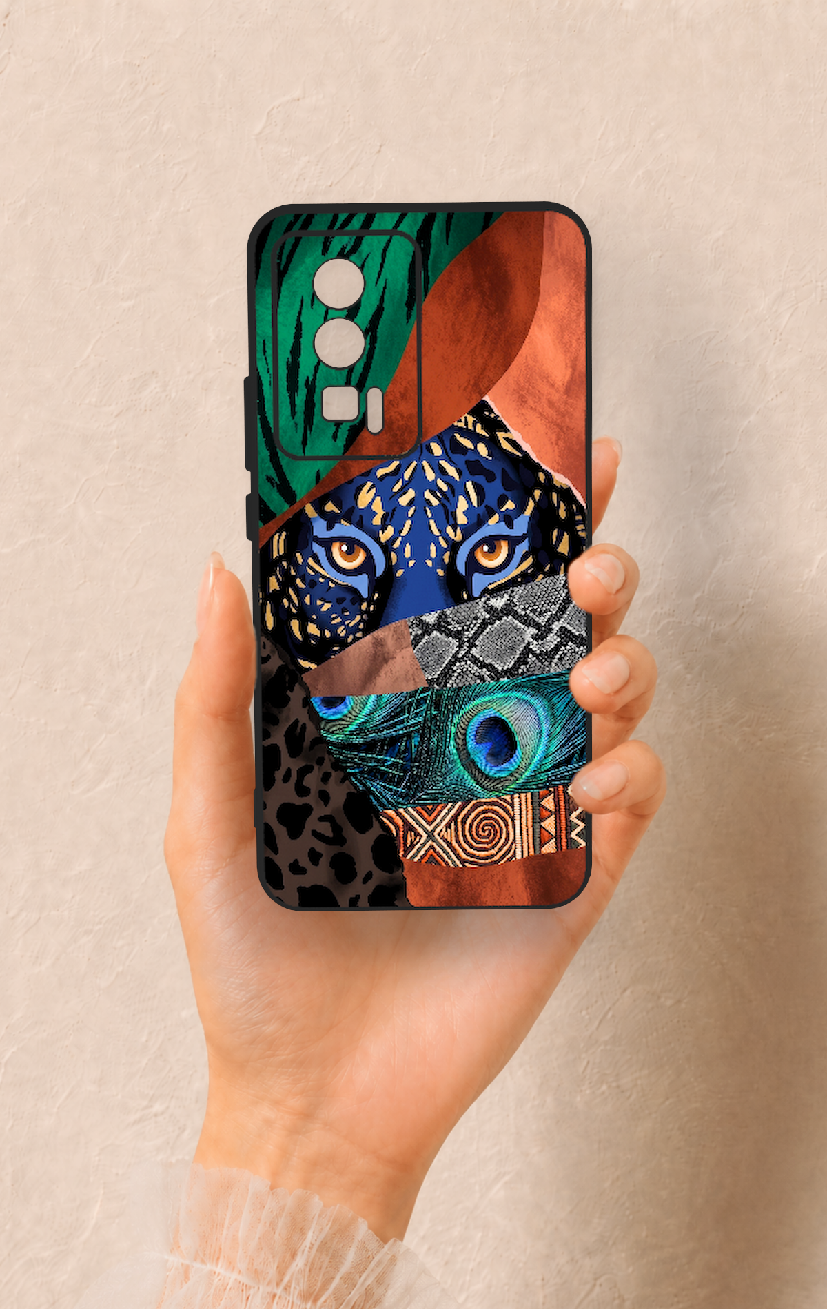 Poco F5 Pro Uyumlu Amazon Kaplan Desenli Silikon Kılıf