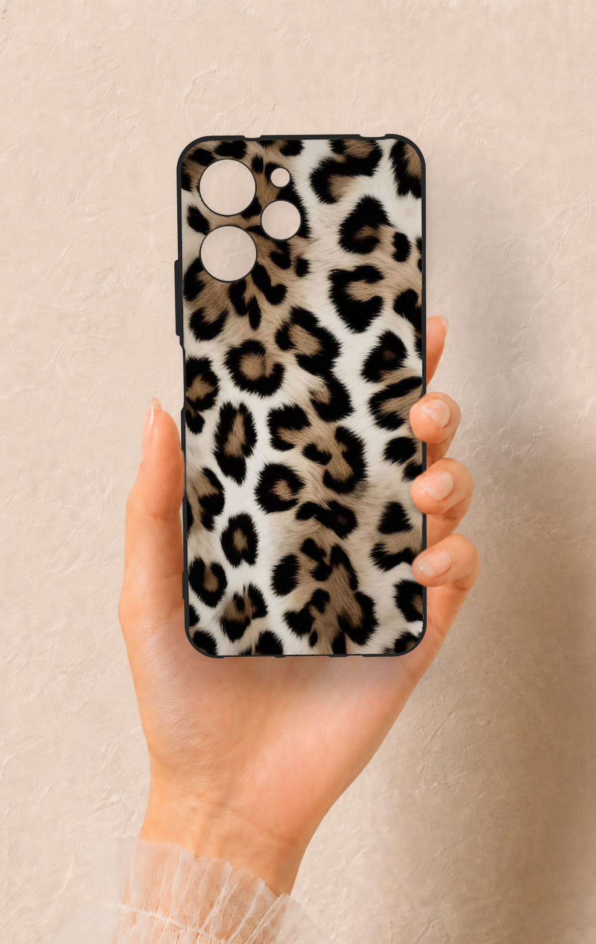 Redmi 12 Uyumlu Leopar Derisi Desenli Silikon Kılıf