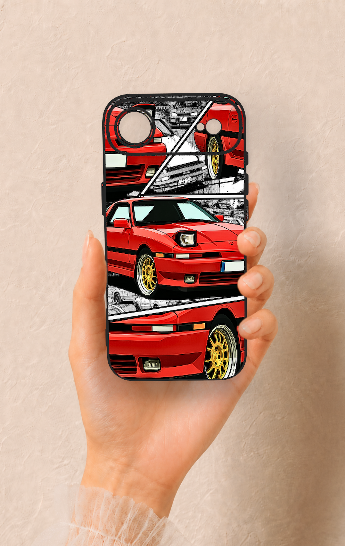iPhone 17 Air Uyumlu Kırmızı Supra Desenli Silikon Kılıf