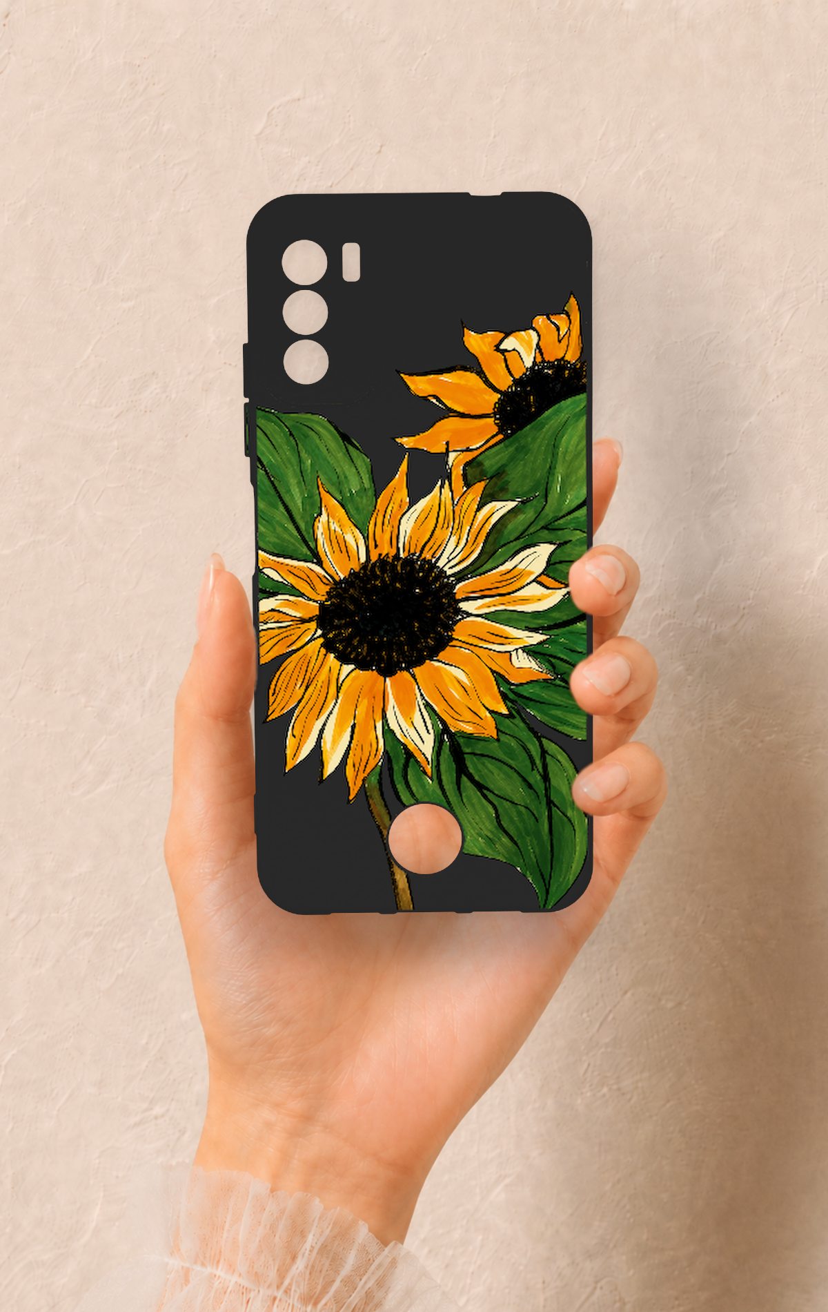 Reeder S19 Max Pro S Uyumlu Ay Çiçeği Desenli Silikon Kılıf