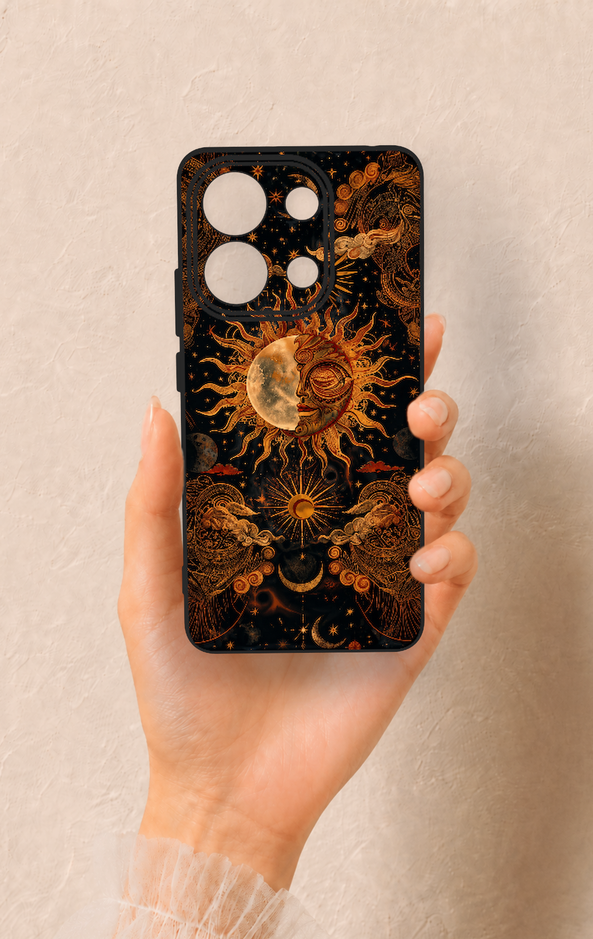 Redmi Note 13 4G Uyumlu Mistik Güneş Desenli Silikon Kılıf
