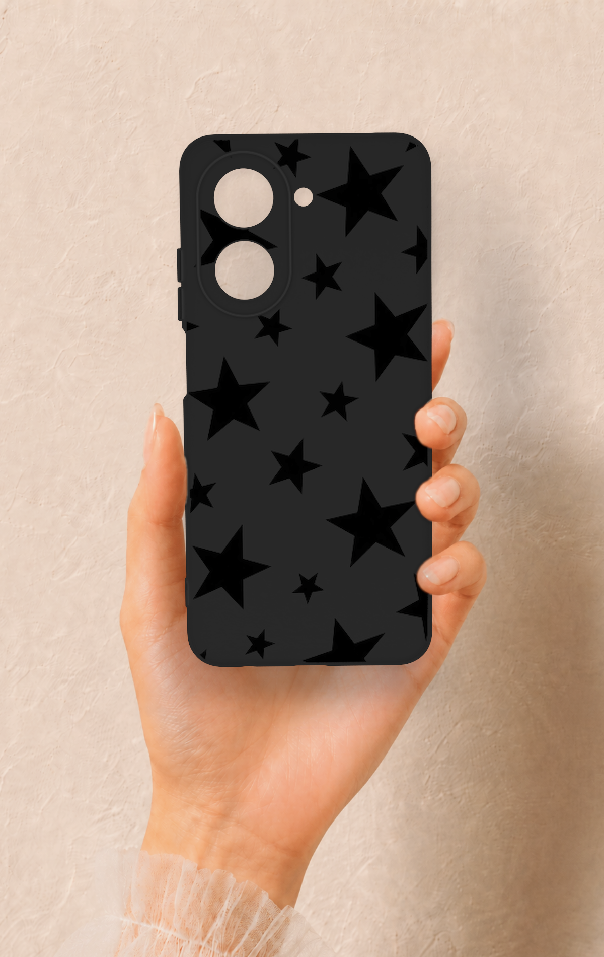 Redmi A5 Uyumlu Siyah Star Desenli Silikon Kılıf