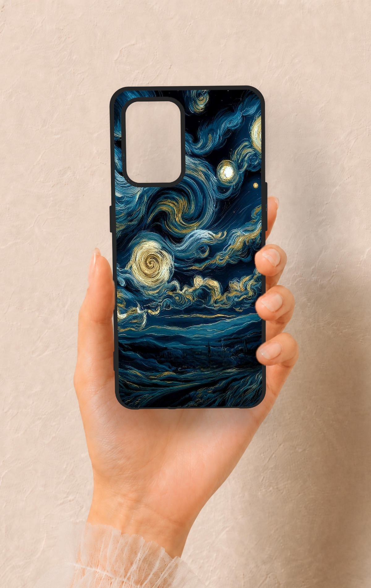 Oppo-A74 Uyumlu Yıldızlı Gece Desenli Silikon Kılıf