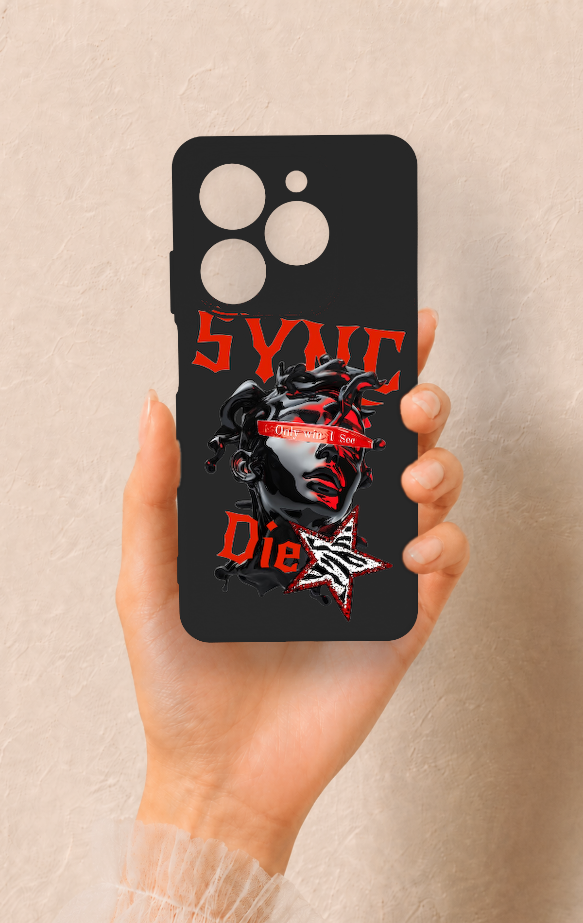 Tecno Spark 20C Uyumlu Sync Die Desenli Silikon Kılıf
