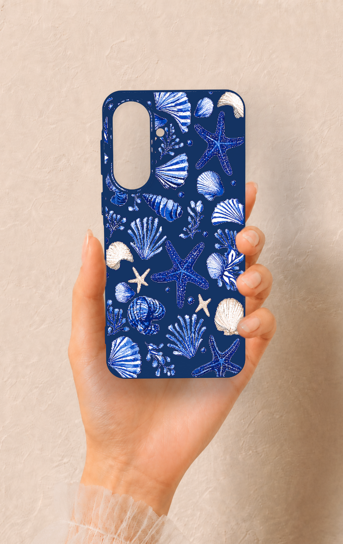 Samsung A57 Uyumlu Deniz Kabuğu Desenli Silikon Kılıf