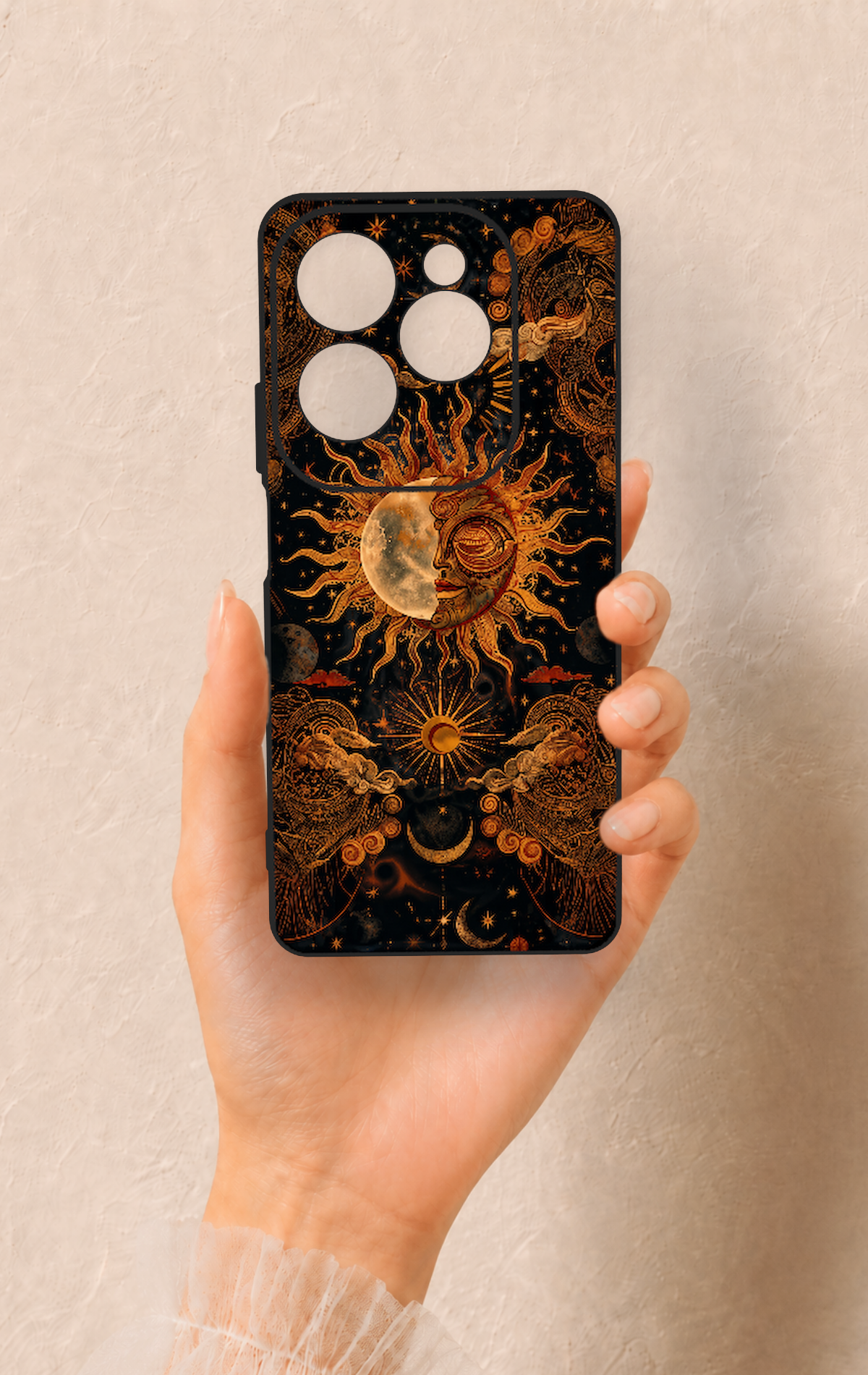 İnfinix Hot 40 Pro Uyumlu Mistik Güneş Desenli Silikon Kılıf