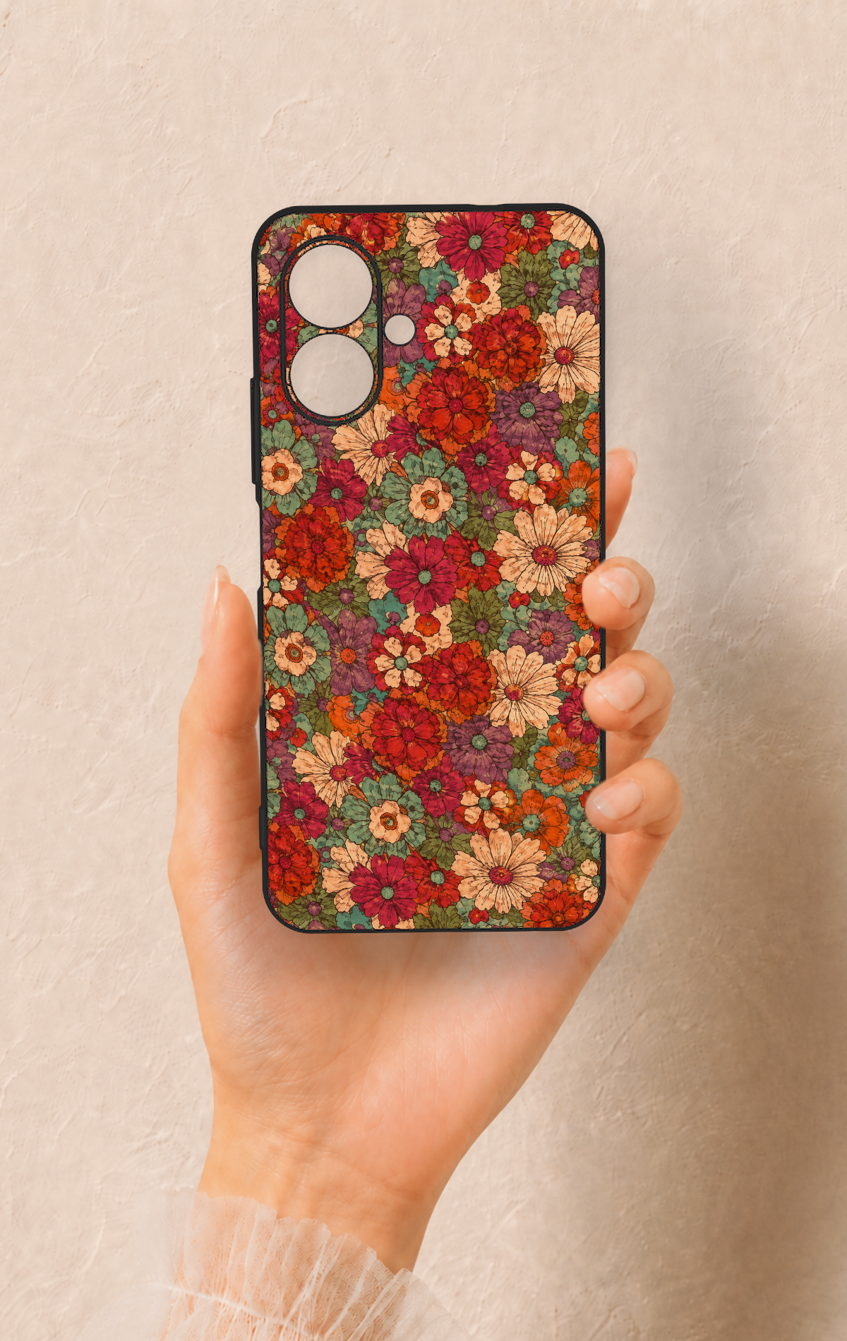 Tecno Spark Go 2 Uyumlu Pastel Çiçek Bahçesi Desenli Silikon Kılıf