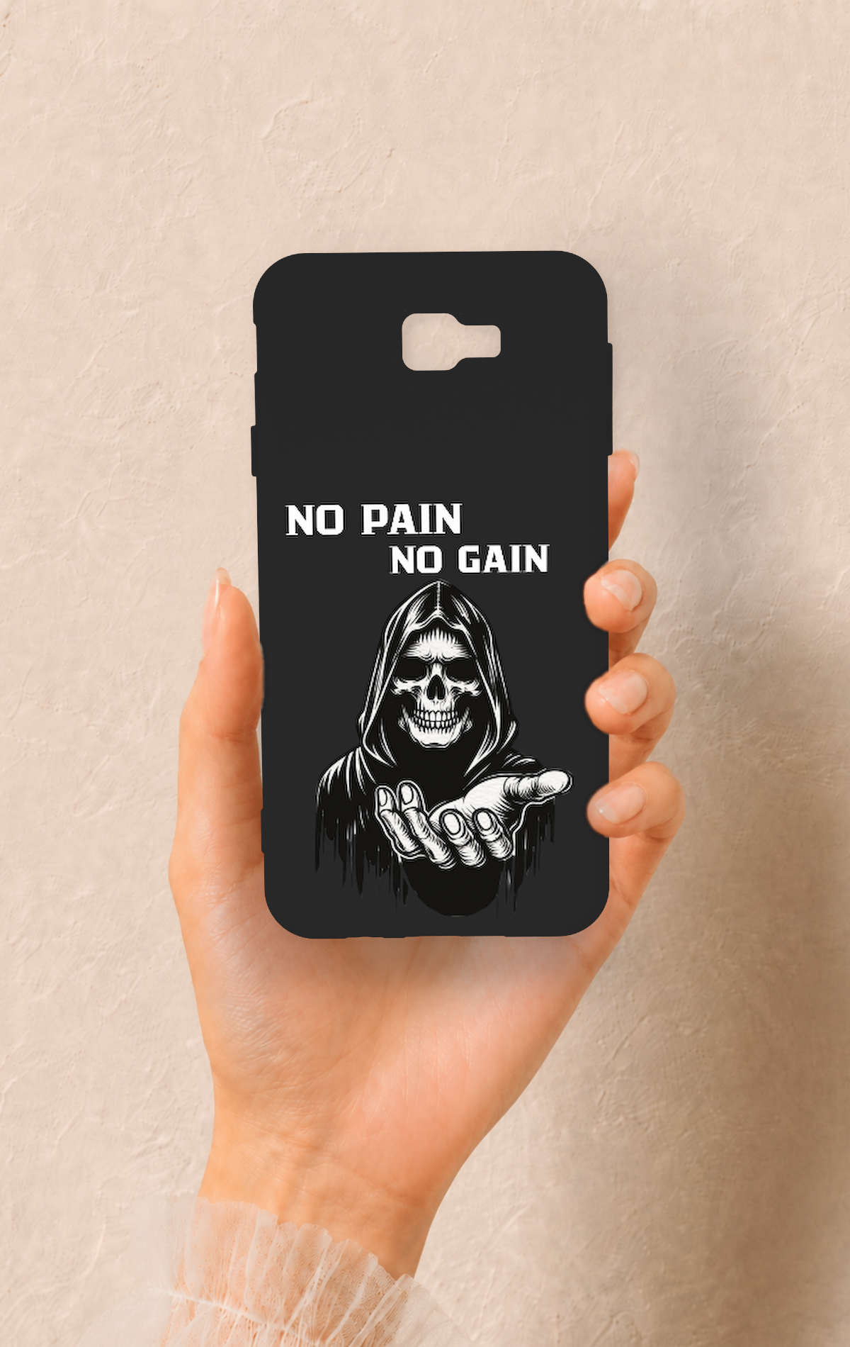 Samsung J7 Prime Uyumlu No Pain No Gain Desenli Silikon Kılıf
