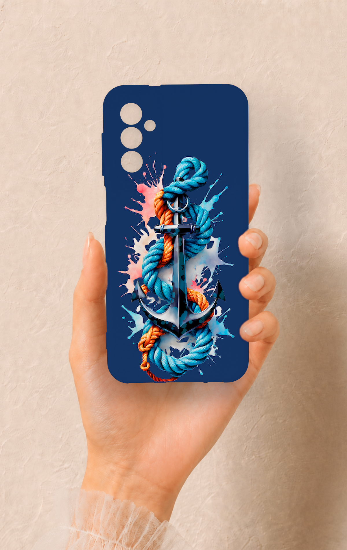 Samsung M13 Uyumlu Anchor Desenli Silikon Kılıf