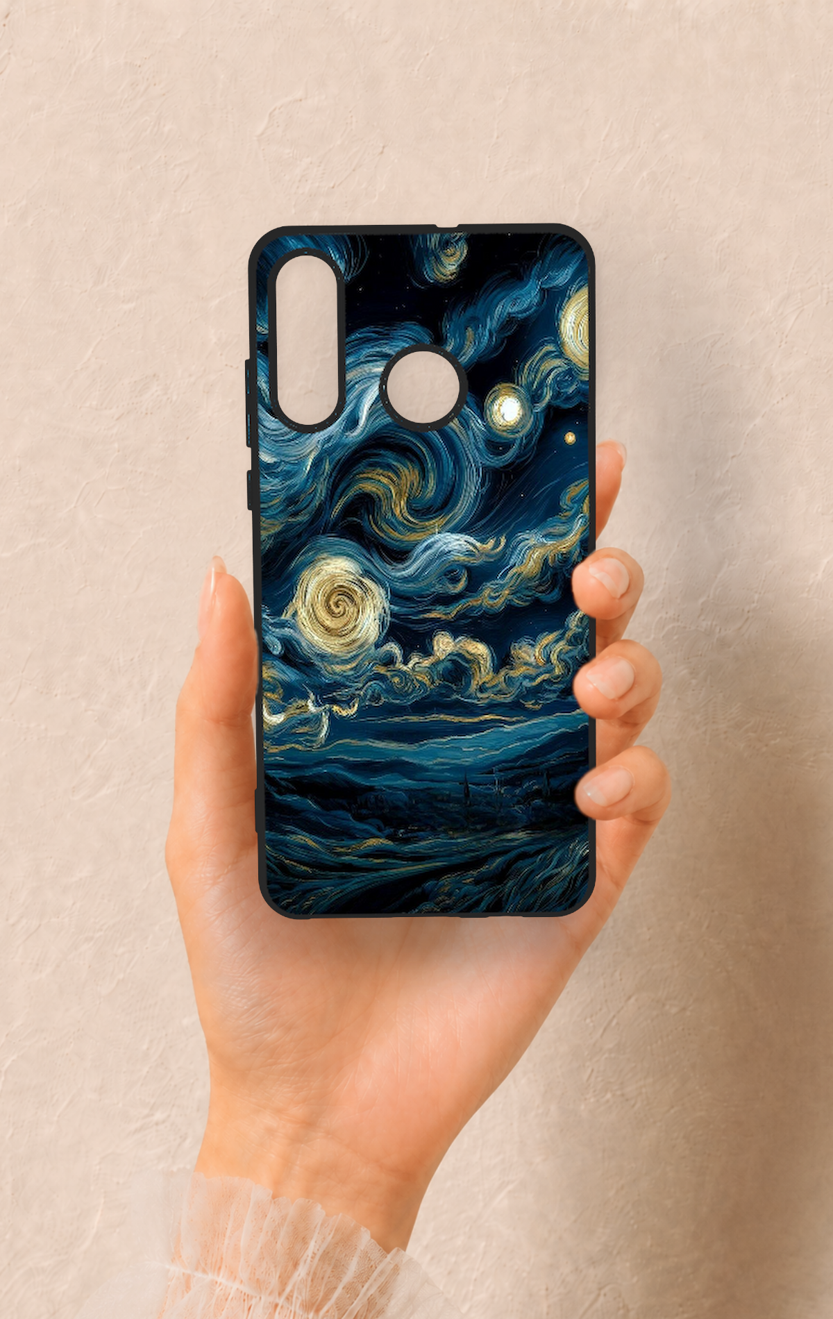 Huawei P30 Lite Uyumlu Yıldızlı Gece Desenli Silikon Kılıf