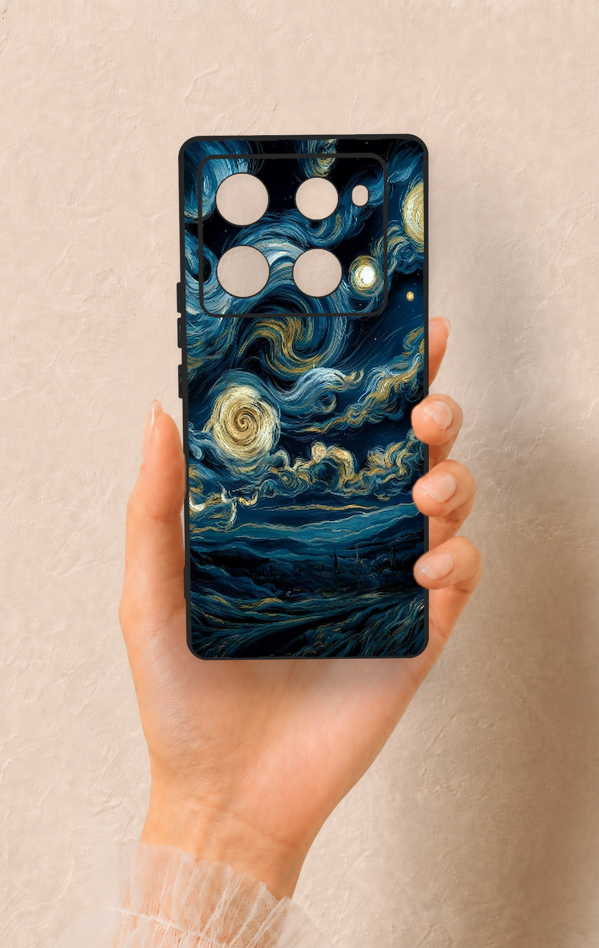 İnfinix Note 40 Pro Uyumlu Yıldızlı Gece Desenli Silikon Kılıf
