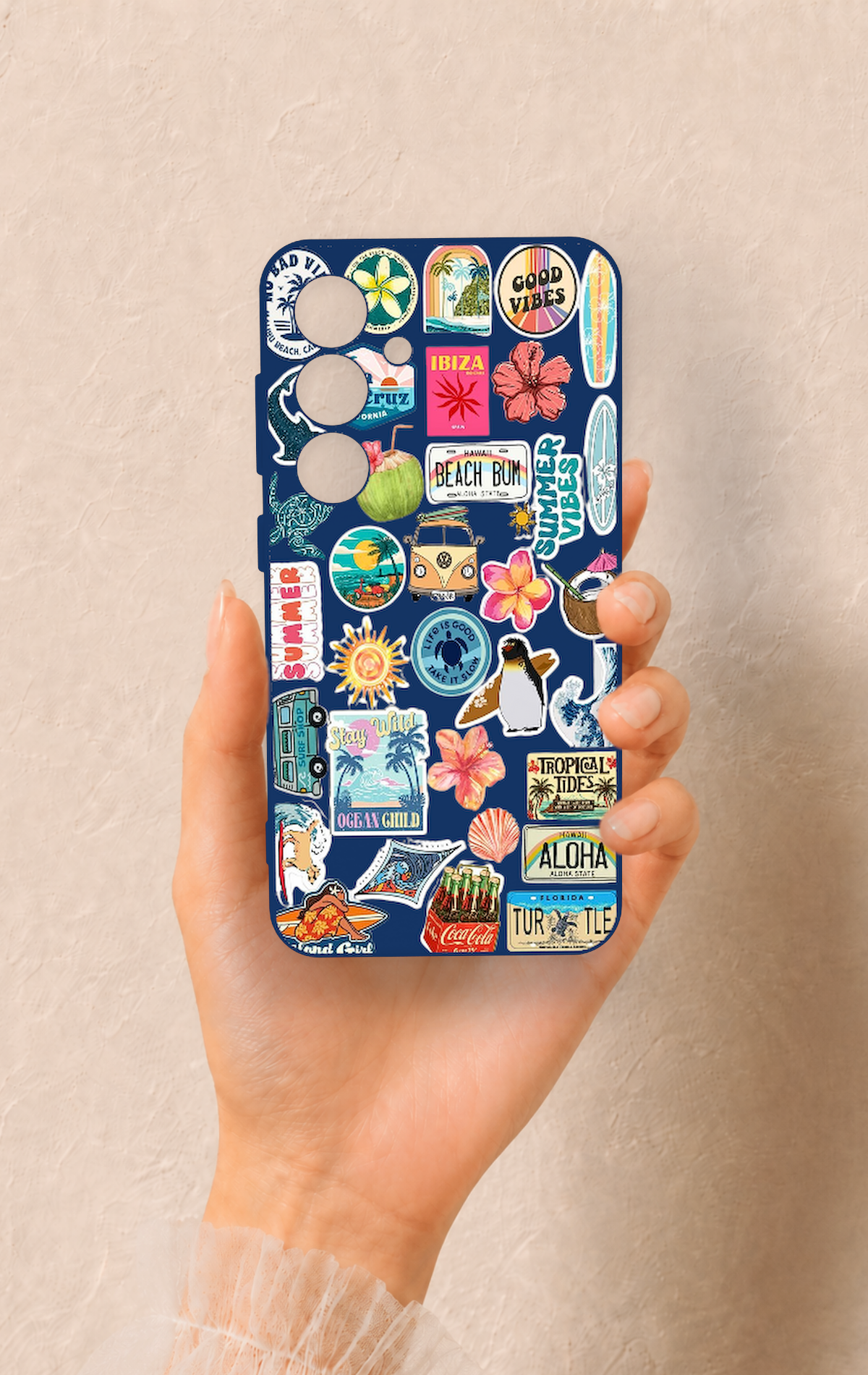 Samsung S24 Uyumlu Summer Vibes Desenli Silikon Kılıf