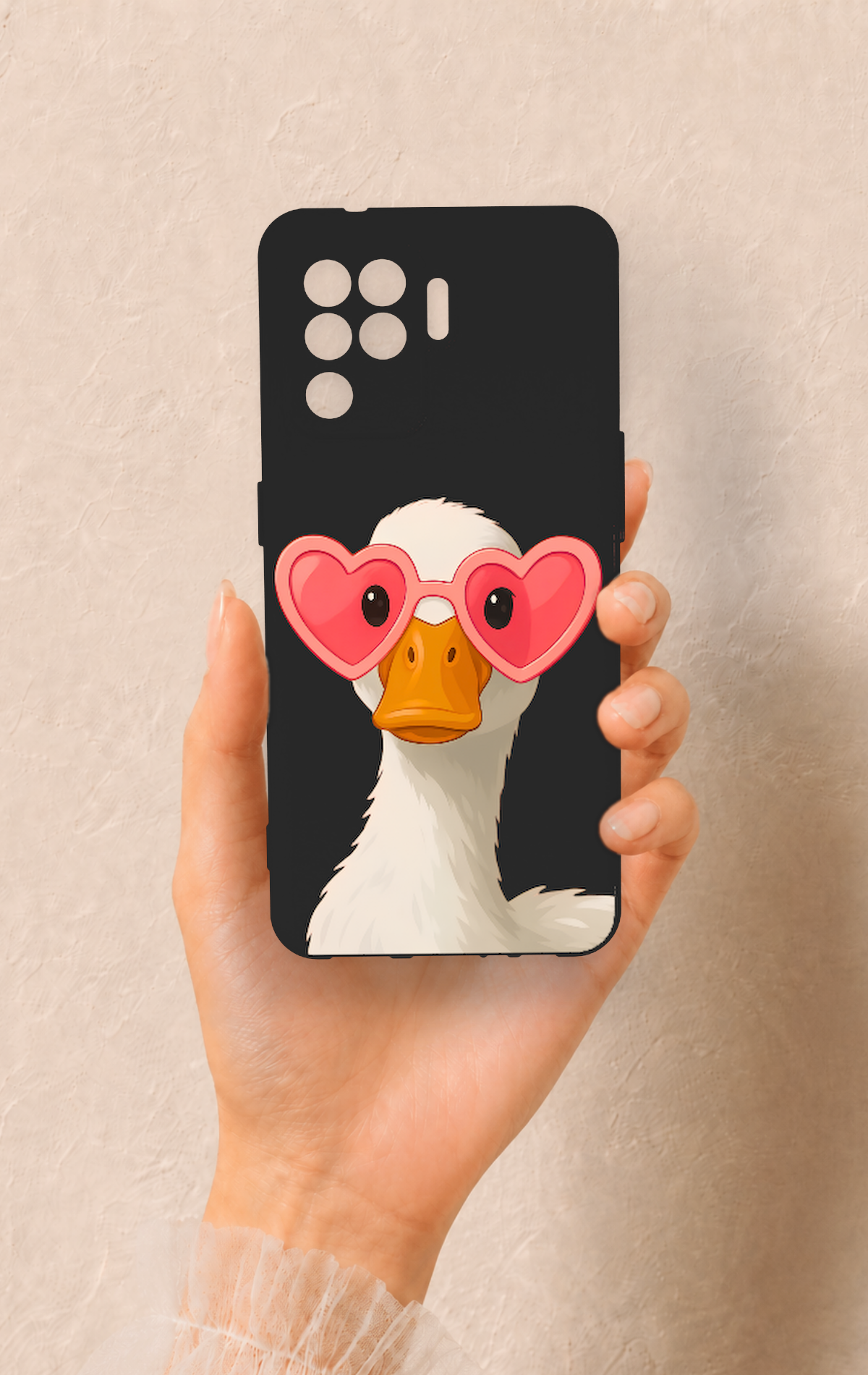 Oppo Reno 5 Lite Uyumlu Aşık Ördek Desenli Silikon Kılıf