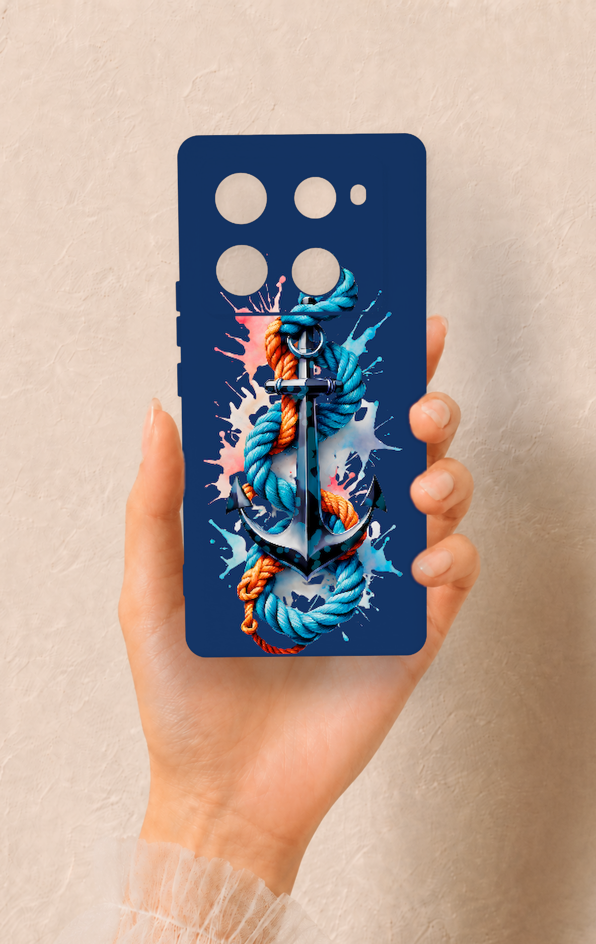 İnfinix Note 40 Pro Uyumlu Anchor Desenli Silikon Kılıf
