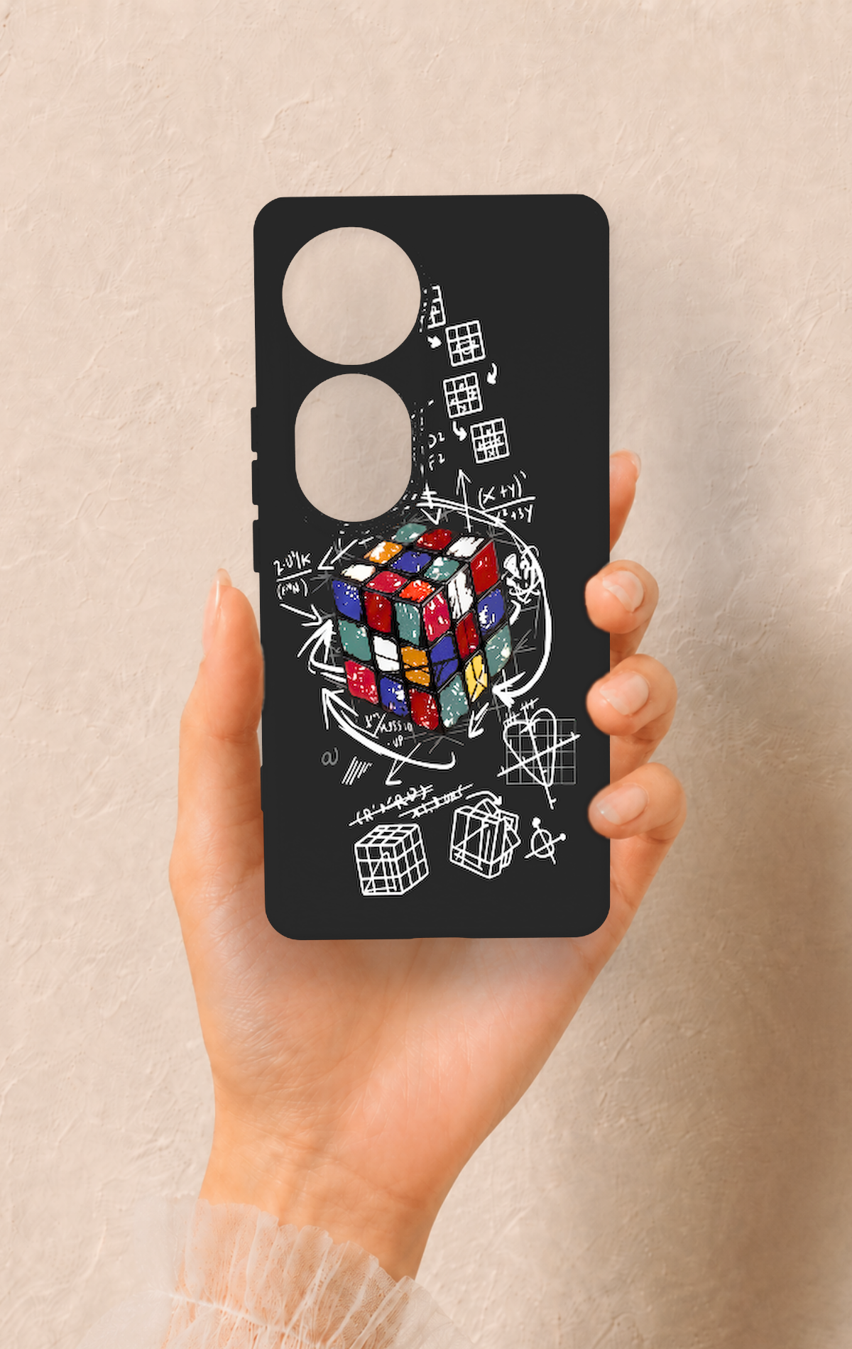 Vivo V40 Uyumlu Rubik Küb Desenli Silikon Kılıf