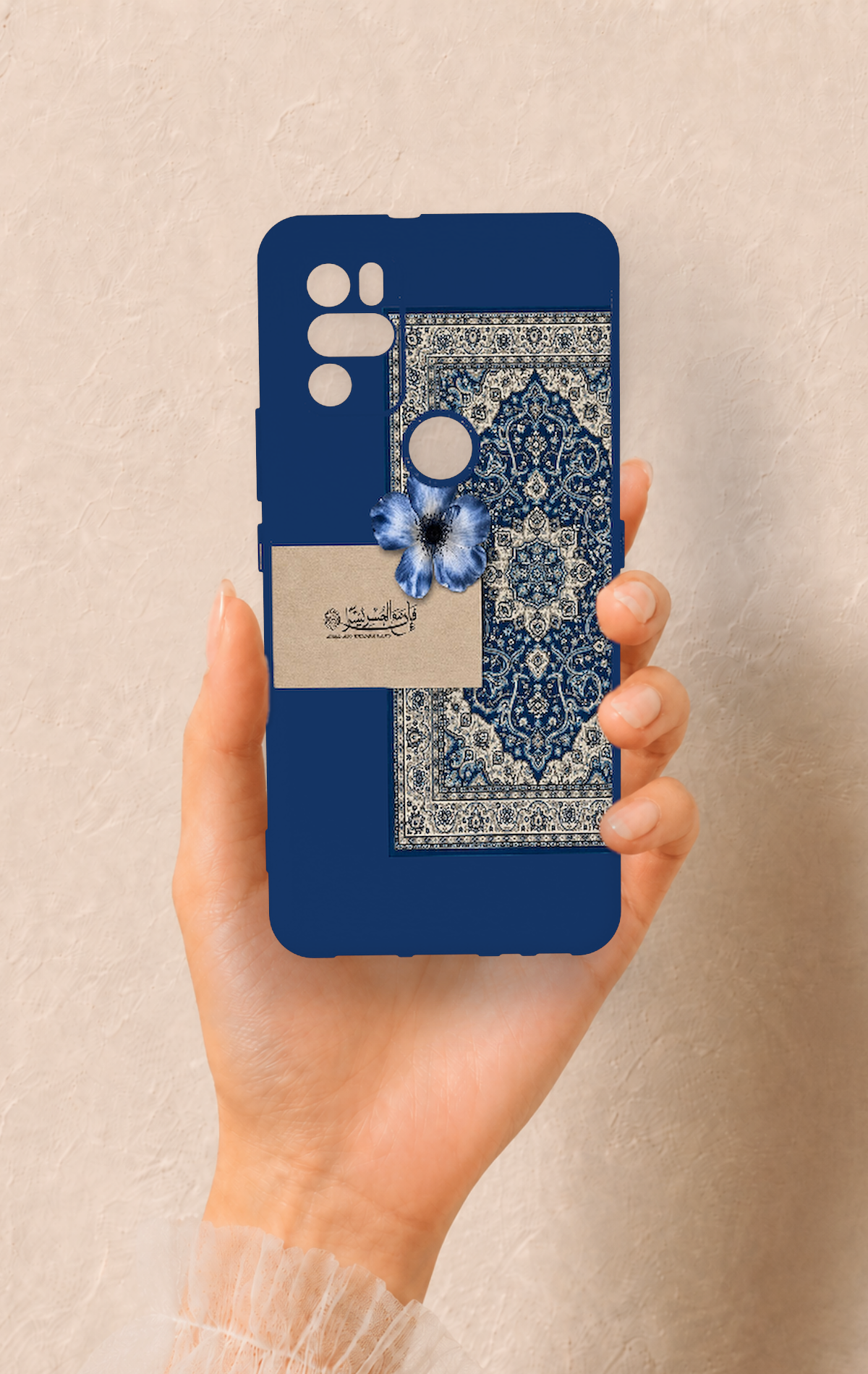 Omix X300 Uyumlu Mavi Etnik Halı Desenli Silikon Kılıf