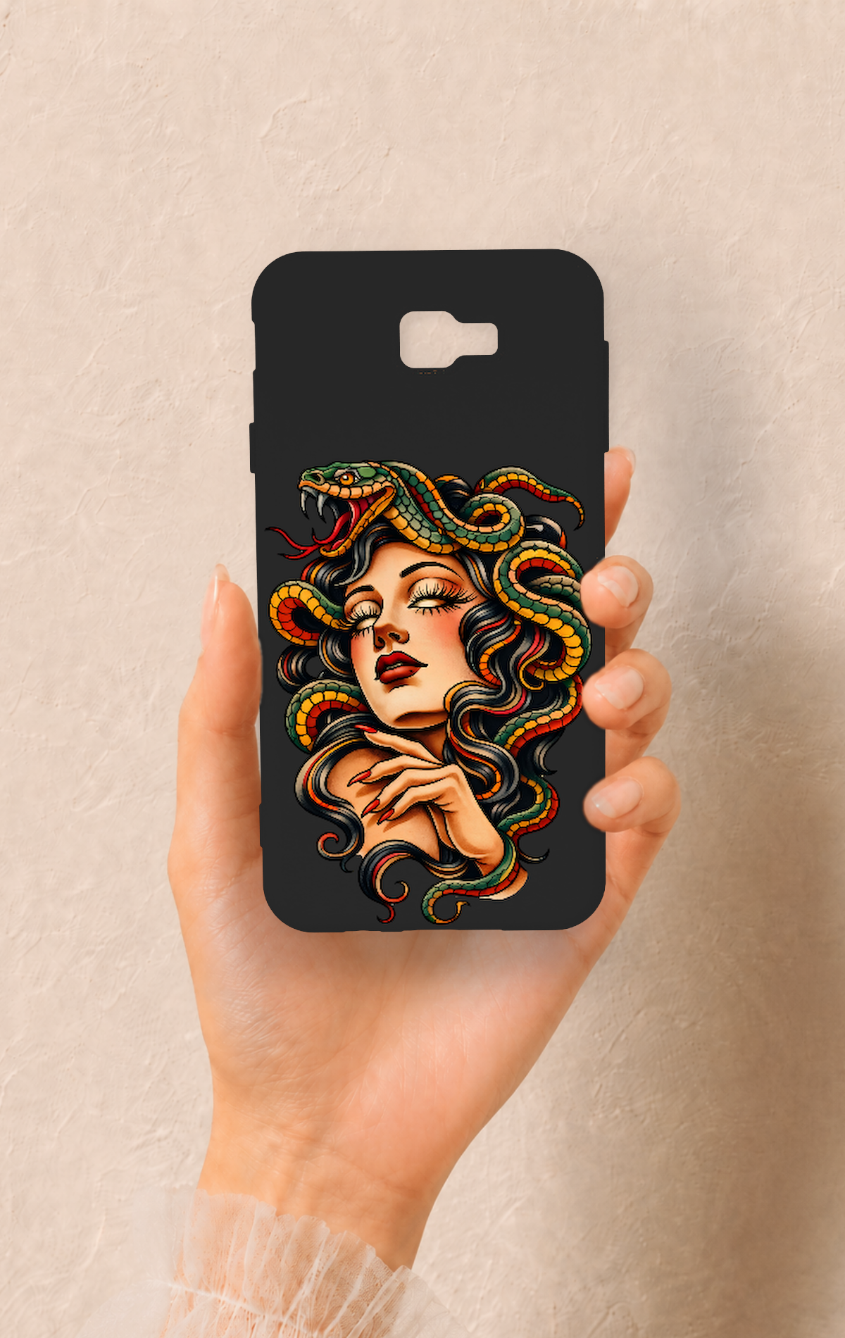 Samsung J7 Prime Uyumlu Medusa Desenli Silikon Kılıf