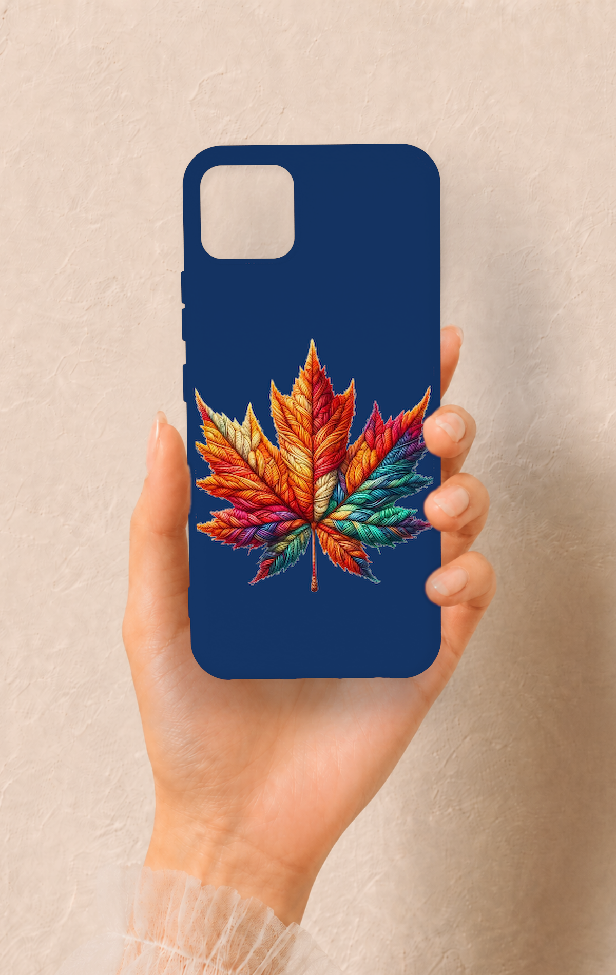 Realme C11 2021 Uyumlu Renkli Yaprak Desenli Silikon Kılıf