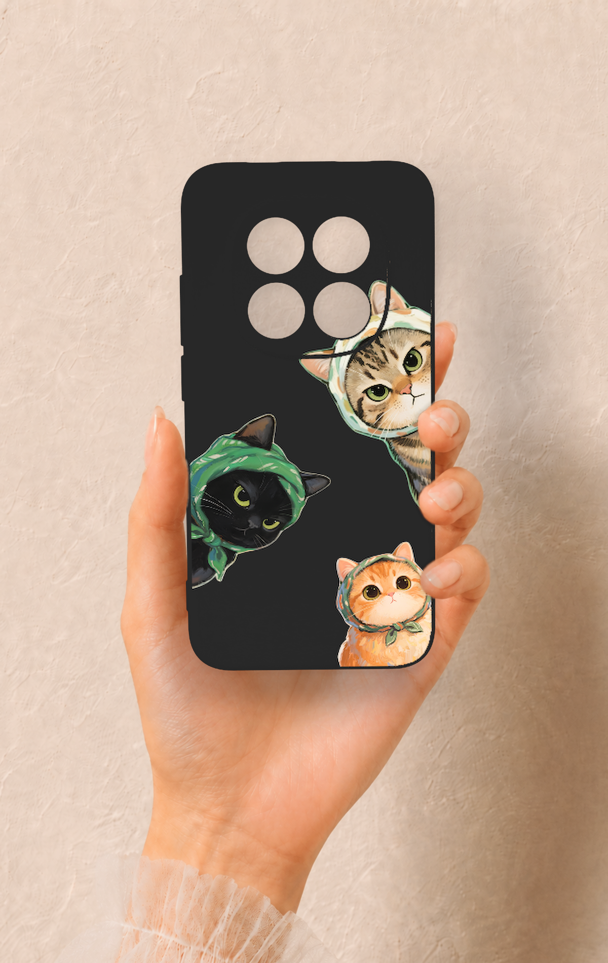 Redmi Note 15 Pro 5G Uyumlu Kedi Ekibi Desenli Silikon Kılıf