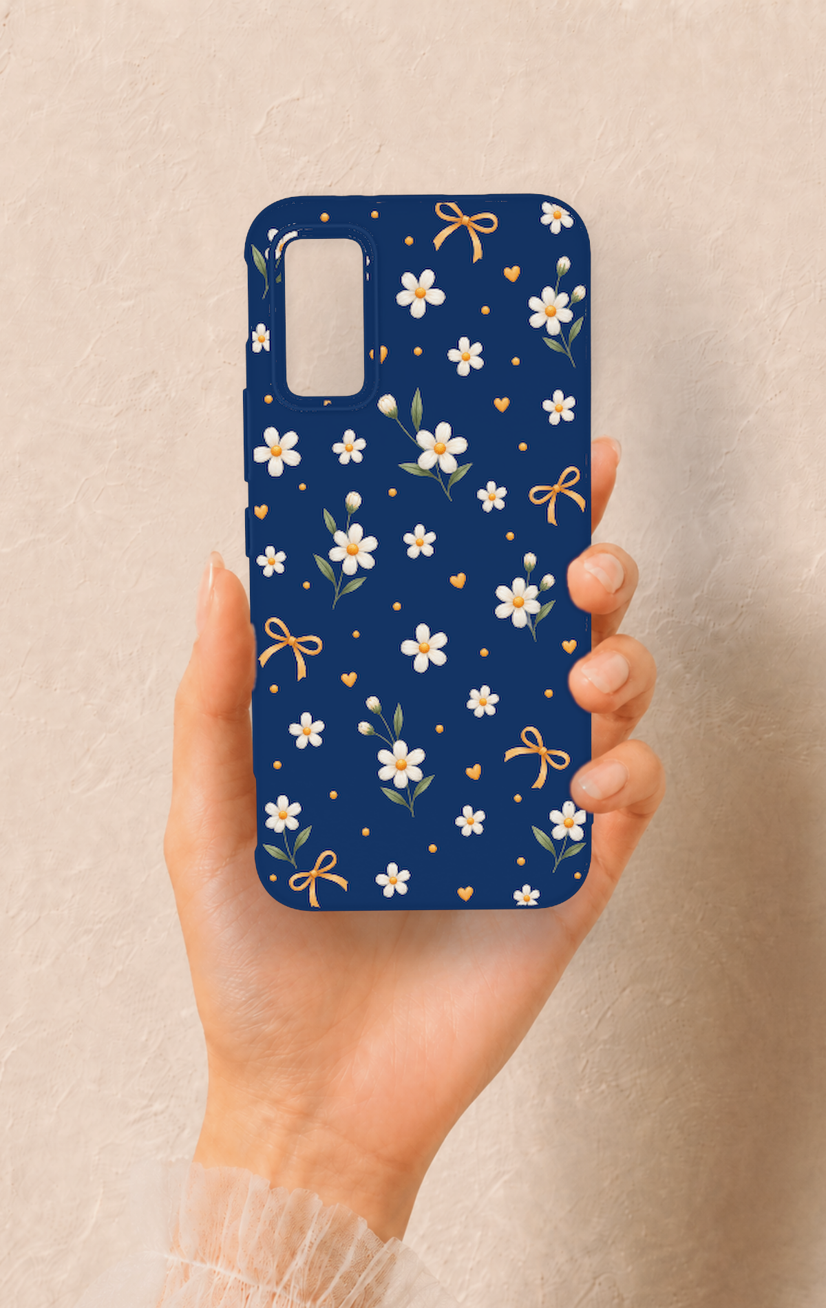 İnfinix Gt 30 Pro Uyumlu Papatya Fiyonk Desenli Silikon Kılıf