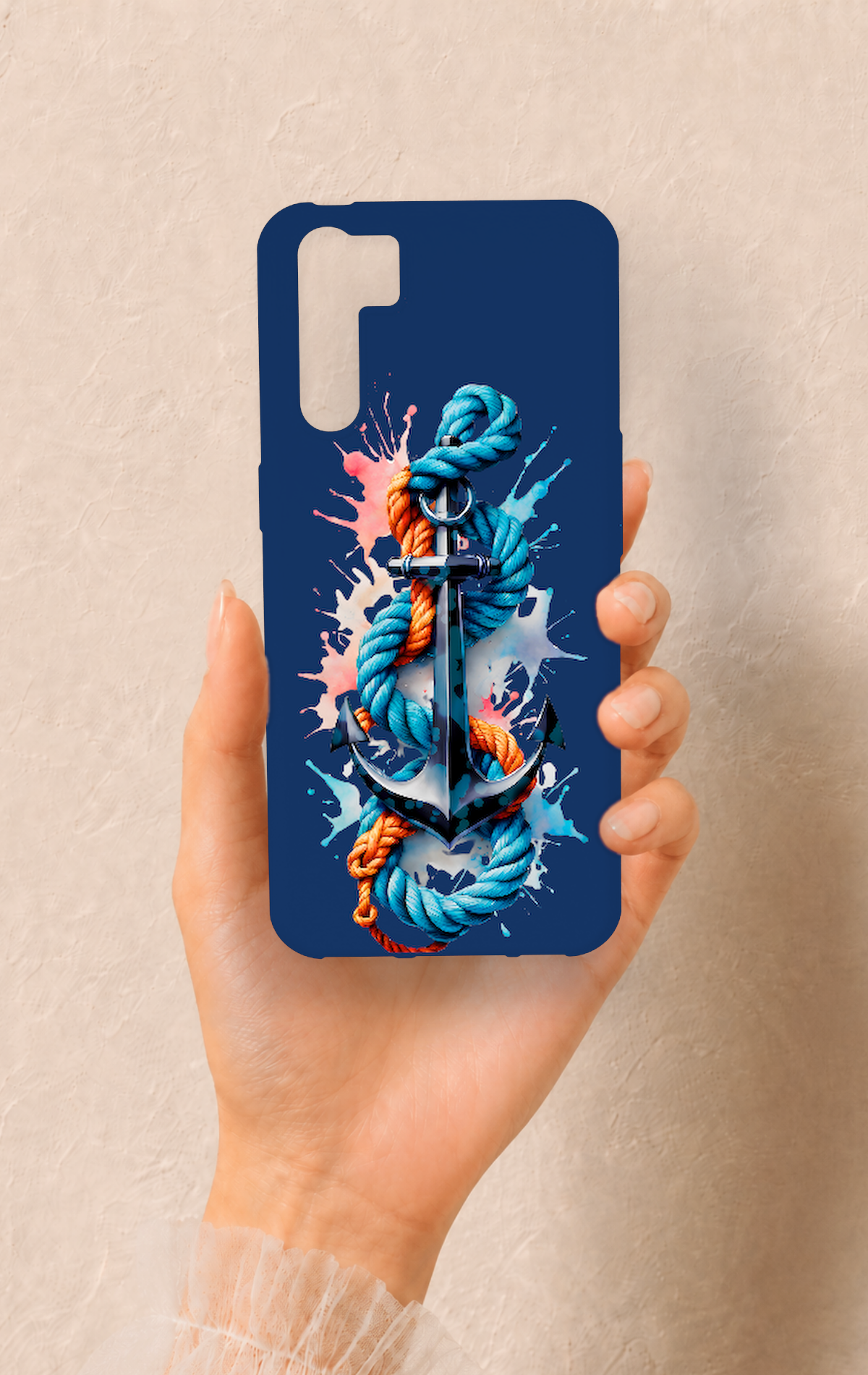 Oppo A91 Uyumlu Anchor Desenli Silikon Kılıf