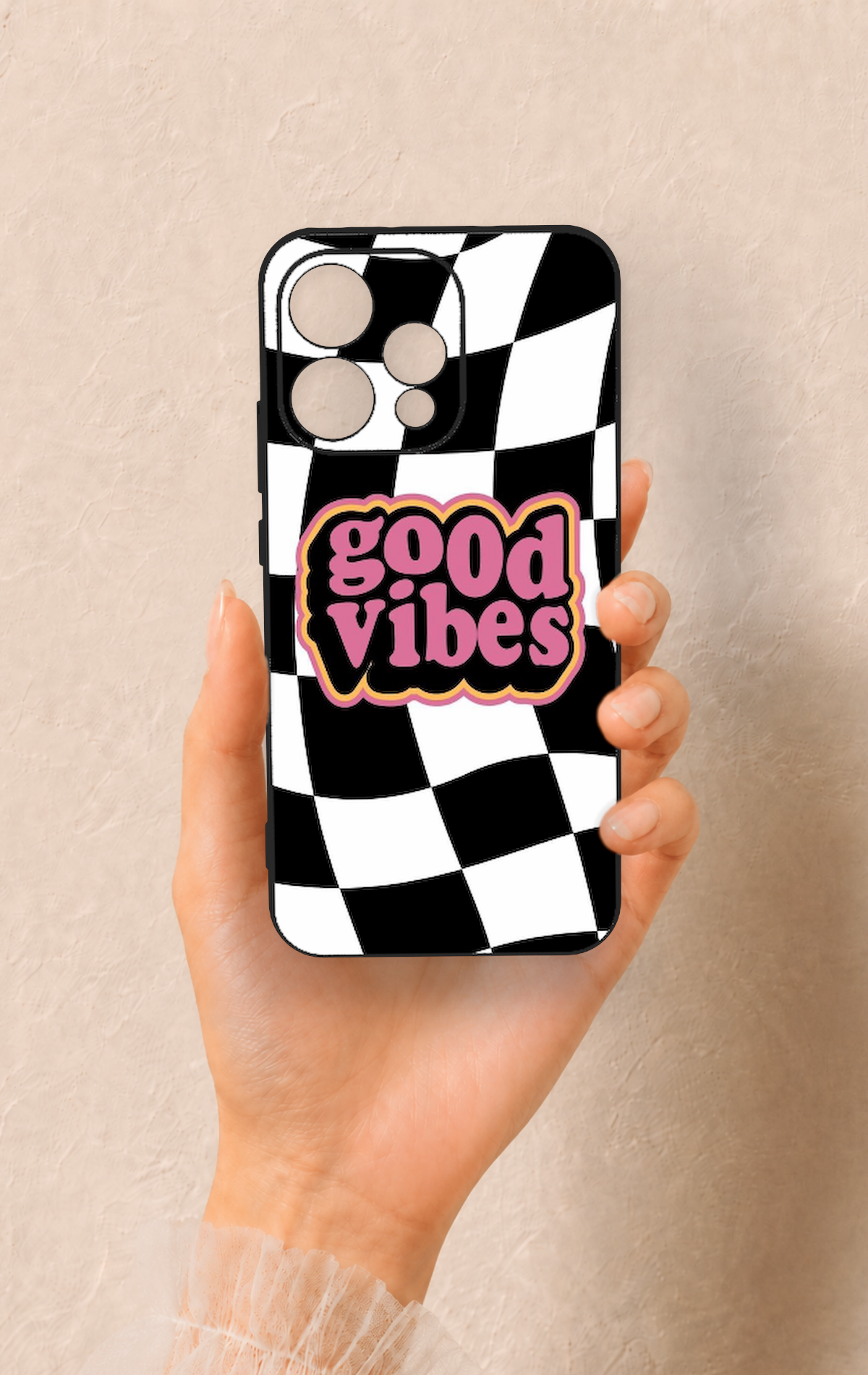 Oppo Reno 15 5G Uyumlu Black Good Vibes Desenli Silikon Kılıf