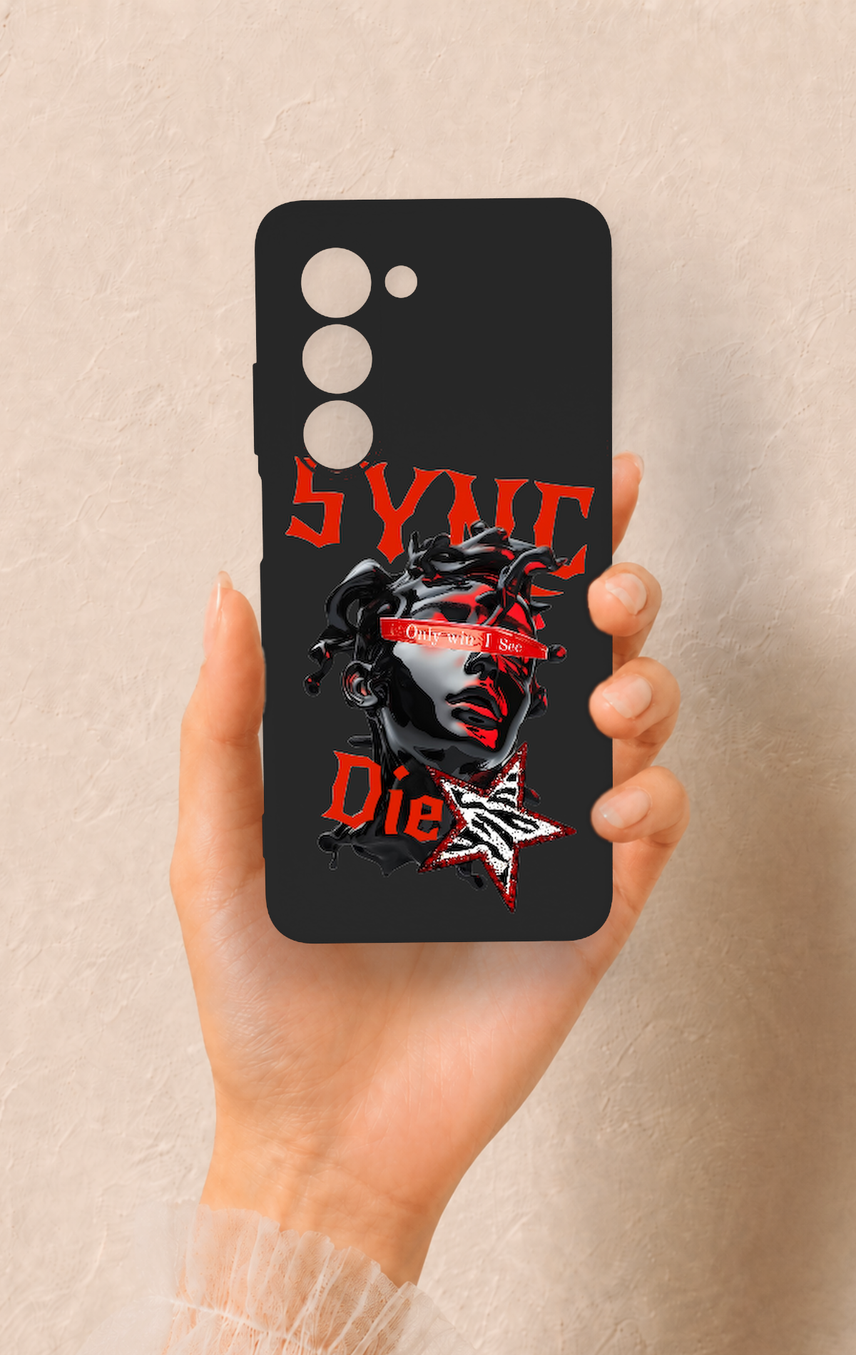 Oppo A5 5G Uyumlu Sync Die Desenli Silikon Kılıf