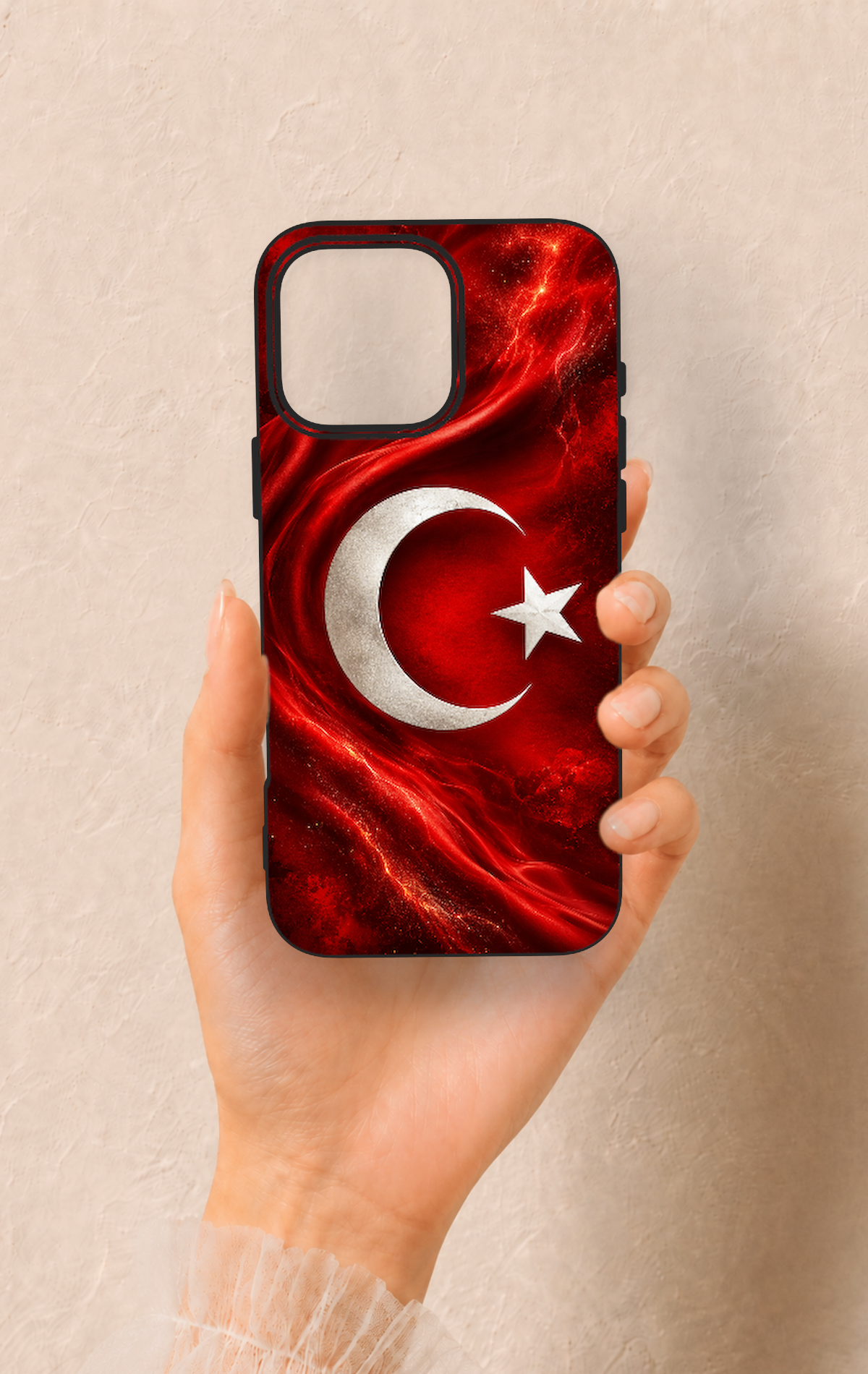 iPhone 16 Pro Max Uyumlu Türk Bayrağı Desenli Silikon Kılıf