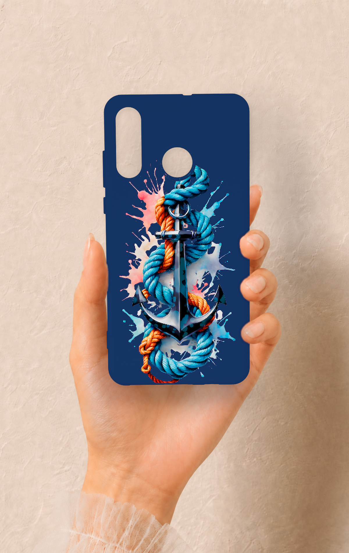 Huawei P30 Lite Uyumlu Anchor Desenli Silikon Kılıf