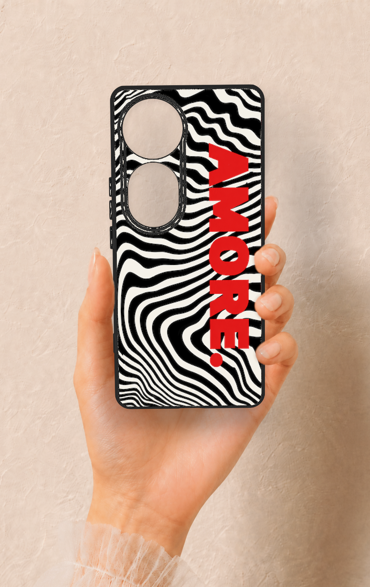 Vivo V40 Uyumlu Zebra Amore Desenli Silikon Kılıf