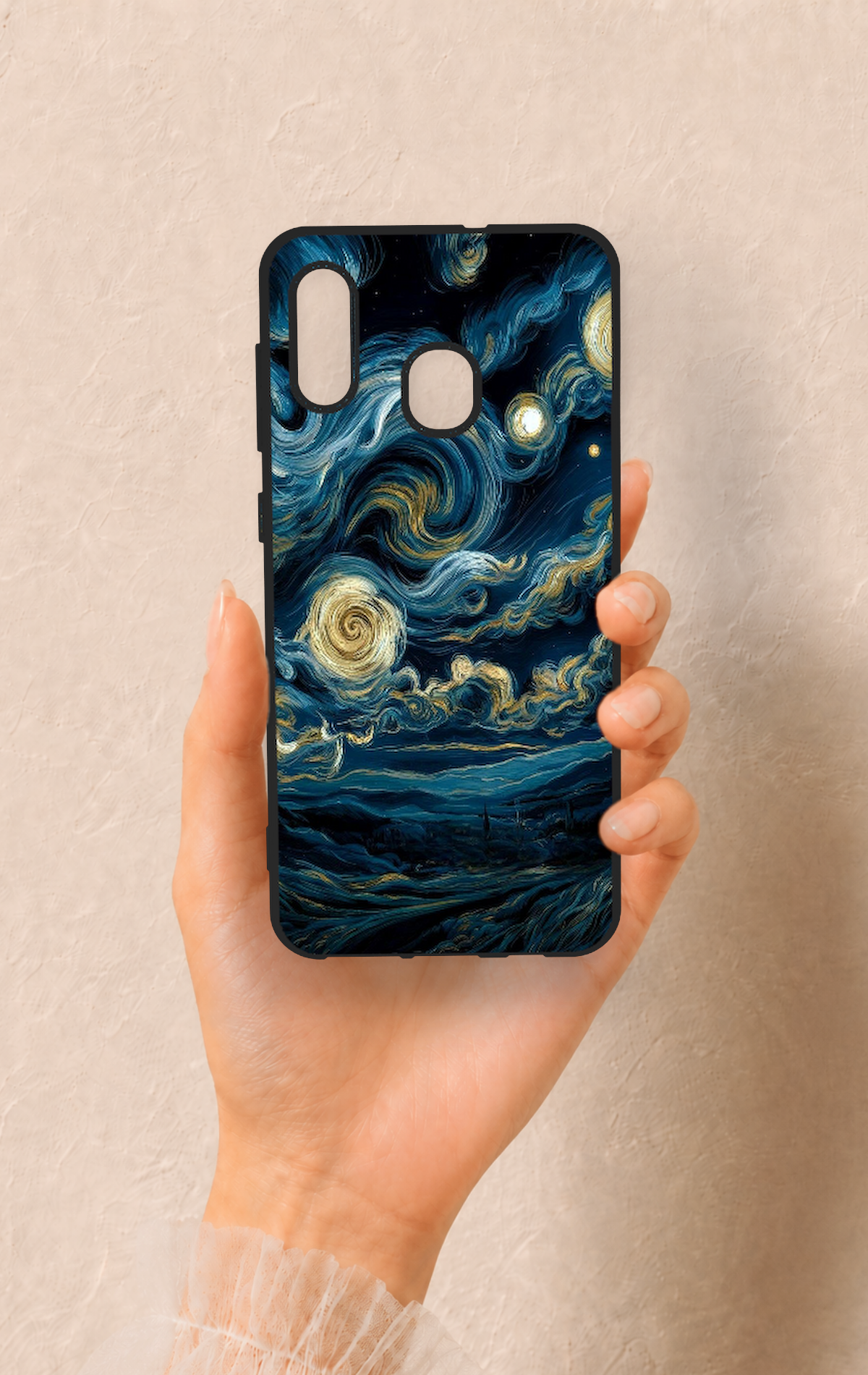 Samsung A20-A30 Uyumlu Yıldızlı Gece Desenli Silikon Kılıf