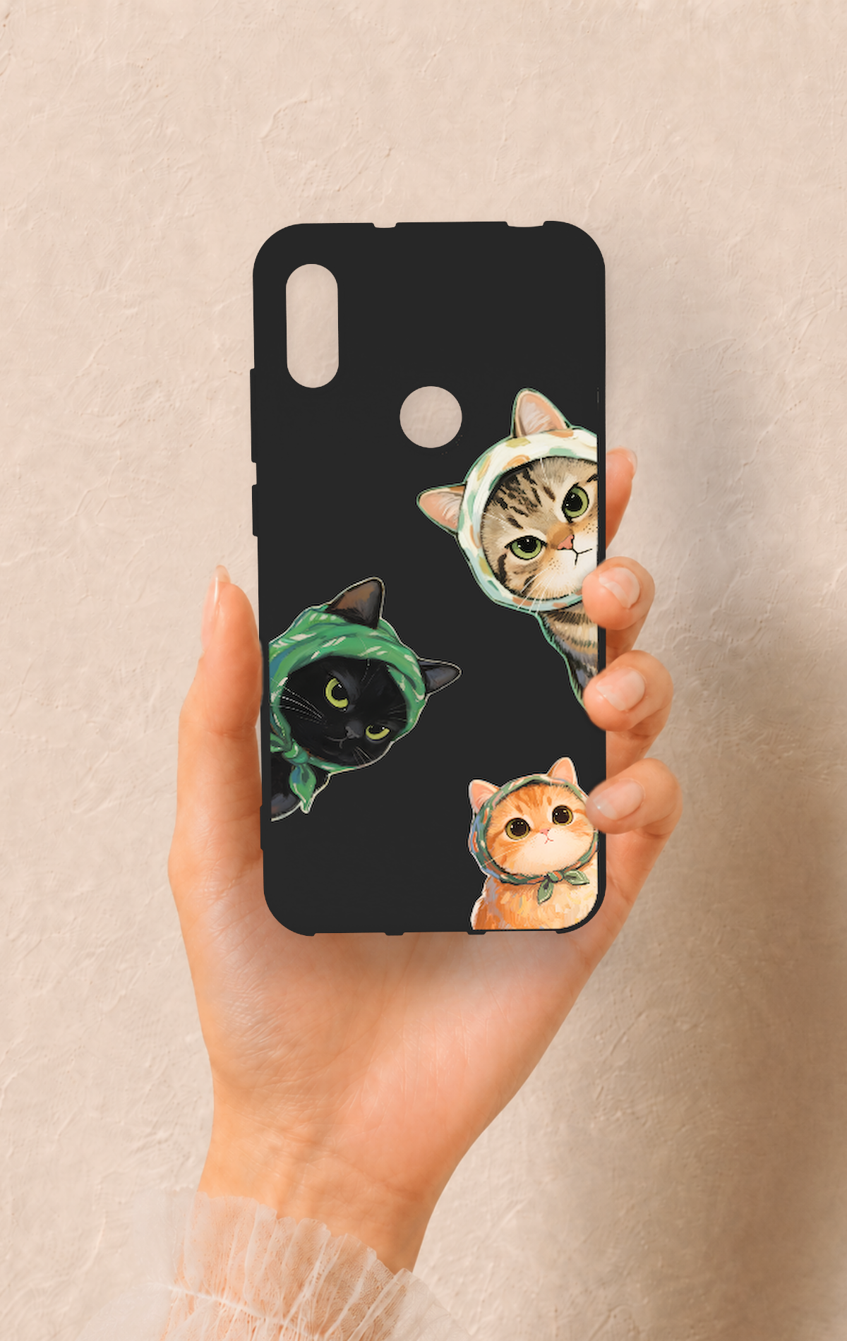 Huawei Y6 2019 Uyumlu Kedi Ekibi Desenli Silikon Kılıf
