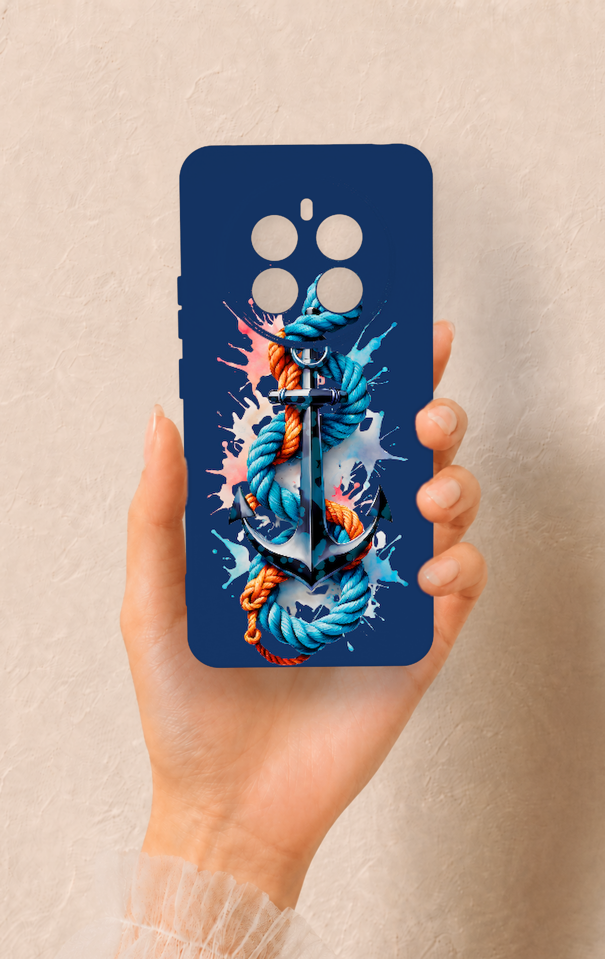 Realme 12 4G Uyumlu Anchor Desenli Silikon Kılıf