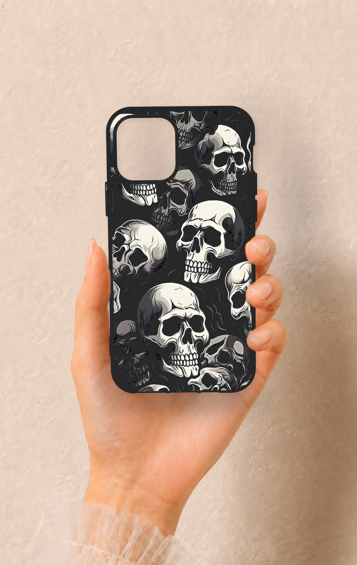 iPhone 11 Pro Uyumlu Kuru Kafa Desenli Silikon Kılıf