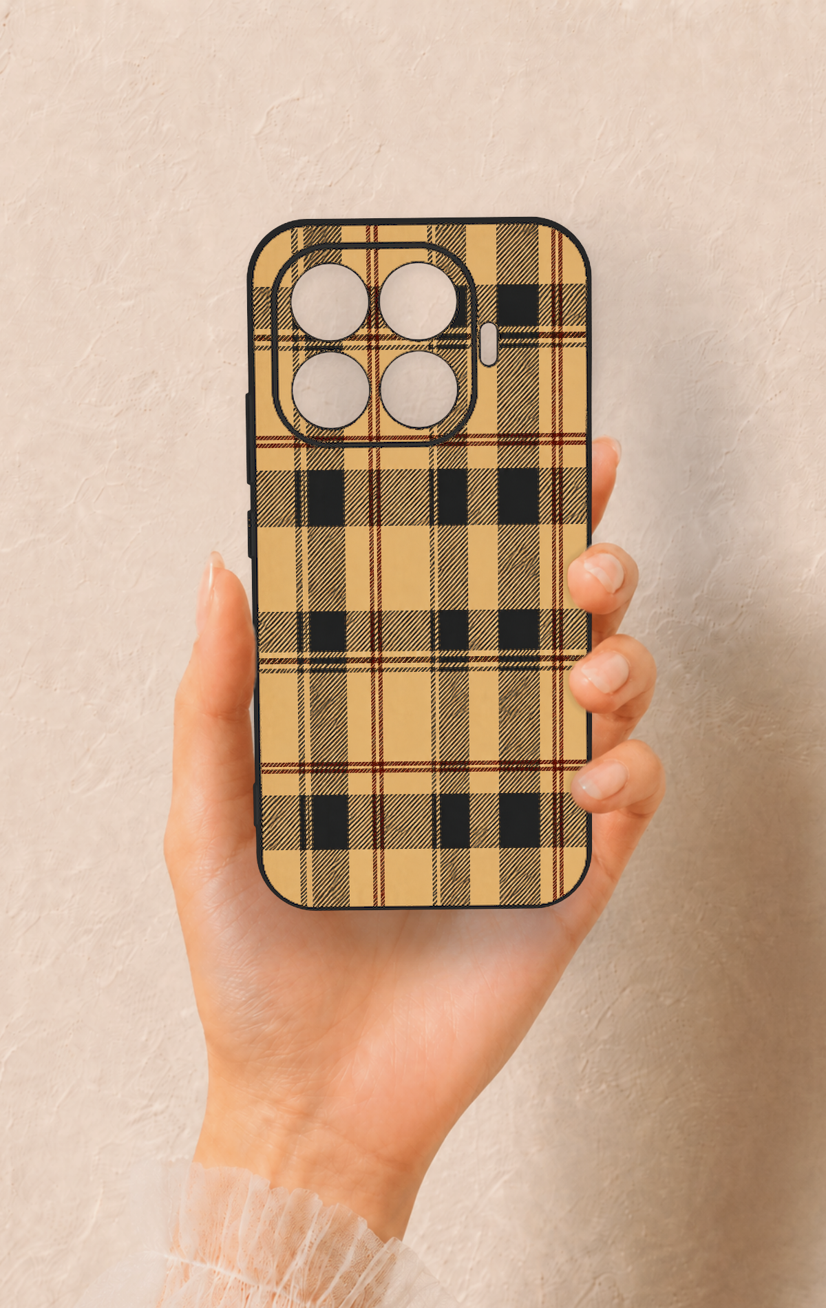Mi 17T 5G Uyumlu Burberry Ekose Desenli Silikon Kılıf