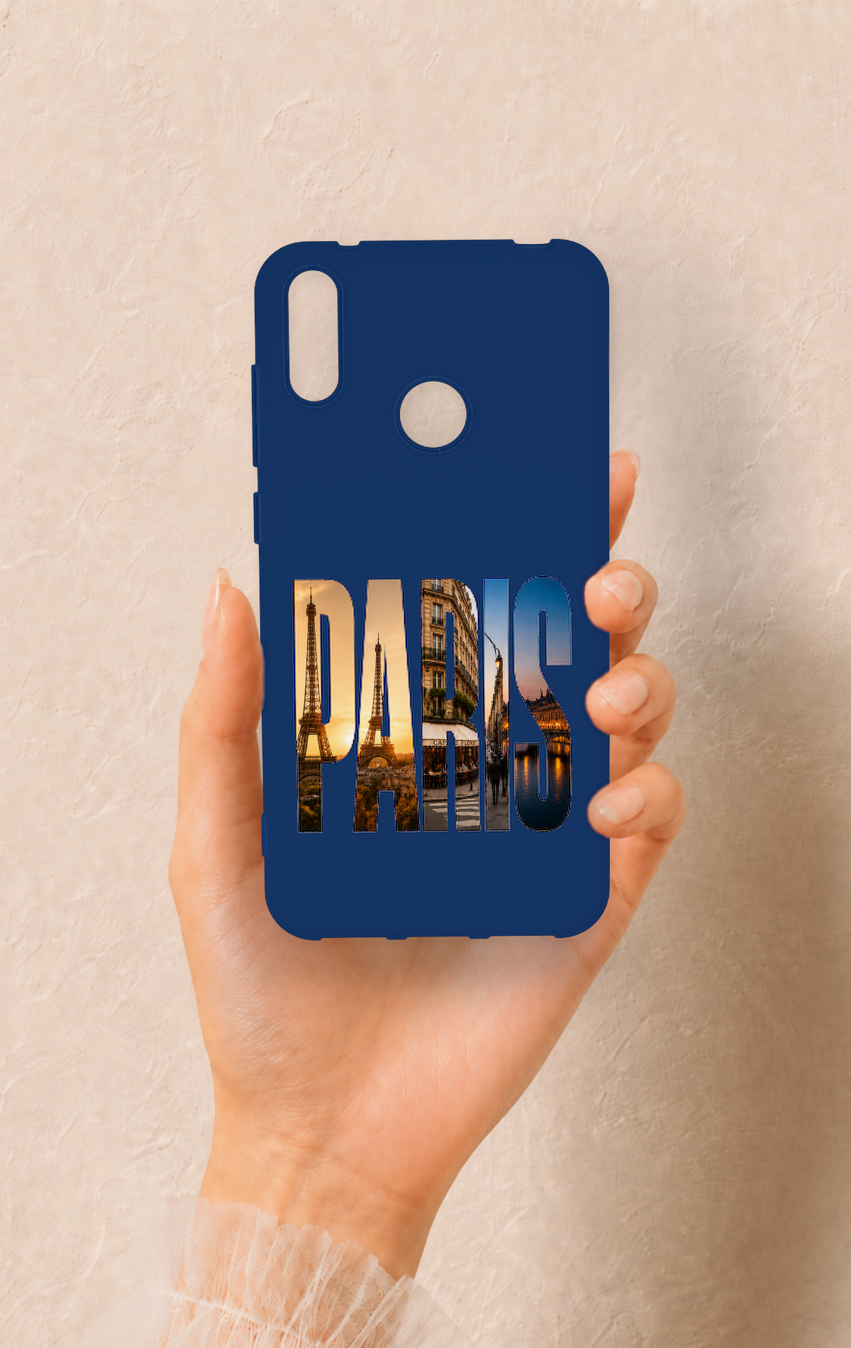Huawei Y7 2019 Uyumlu Paris Desenli Silikon Kılıf