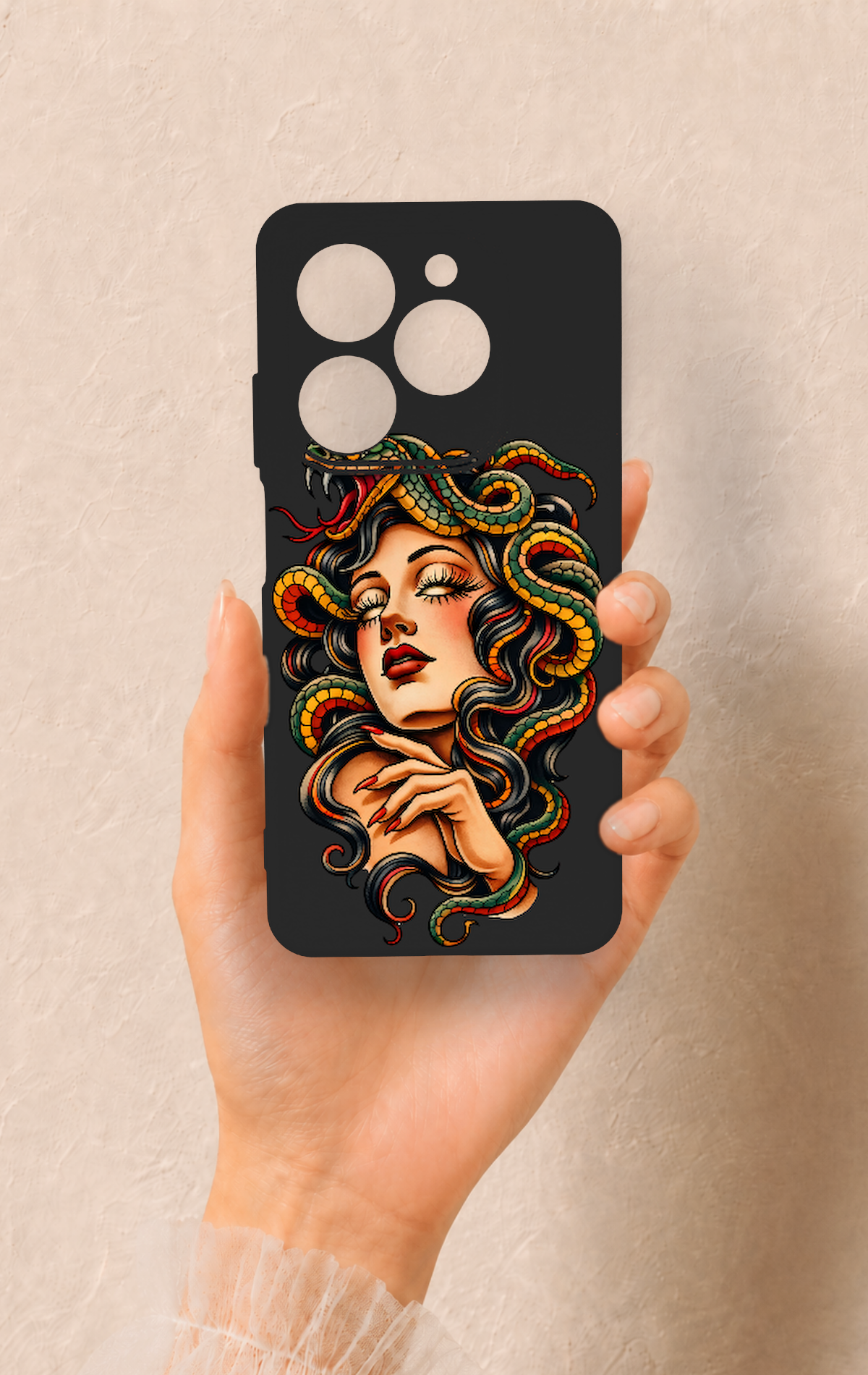Tecno Spark 20C Uyumlu Medusa Desenli Silikon Kılıf