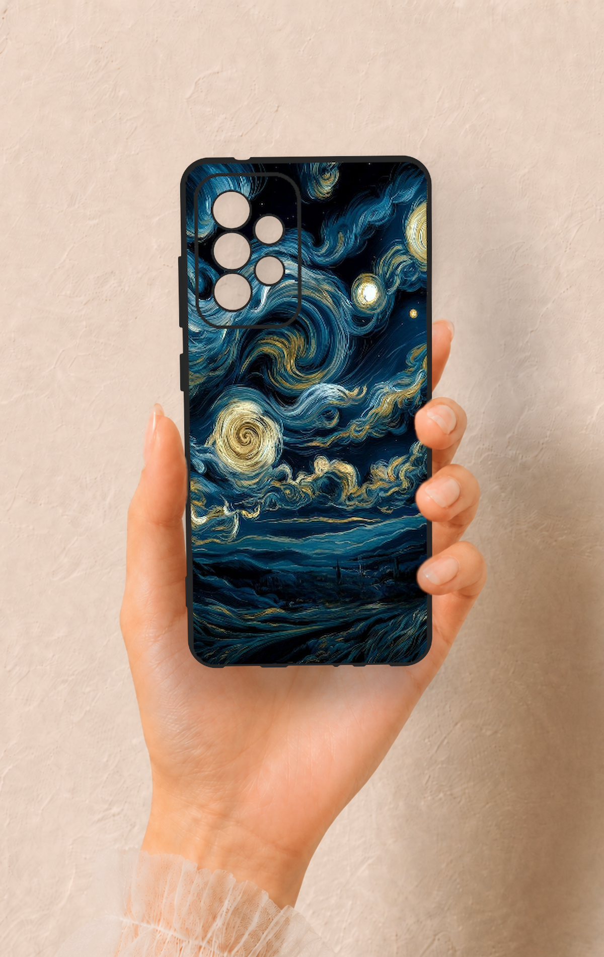Samsung A52 Uyumlu Yıldızlı Gece Desenli Silikon Kılıf