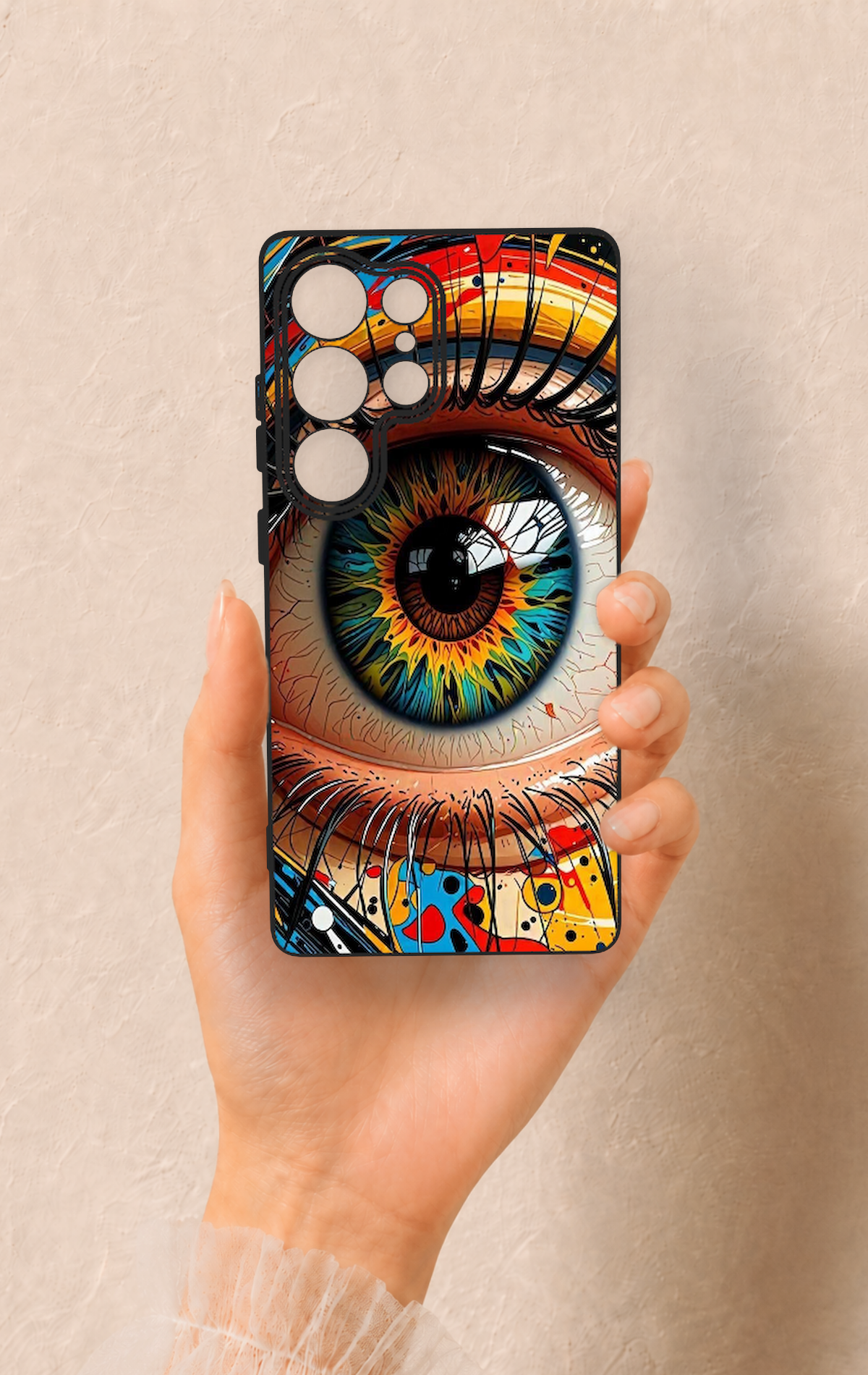 Samsung S25 Ultra Uyumlu Renkli Göz Bebeği Desenli Silikon Kılıf